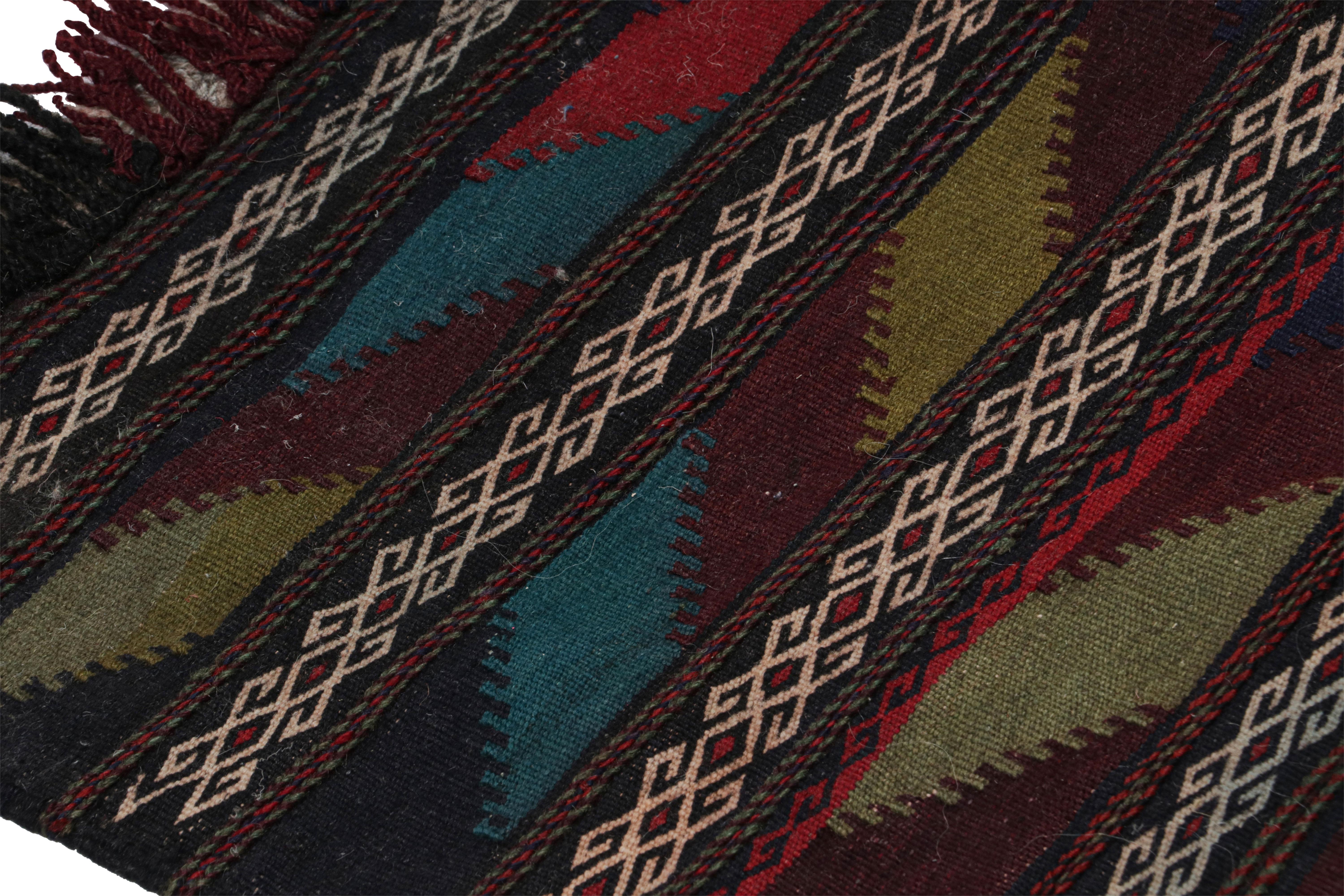 Mid-17th Century Vintage Afghan Kilim with Polychromatic Geometric patterns, from Rug & Kilim For Sale