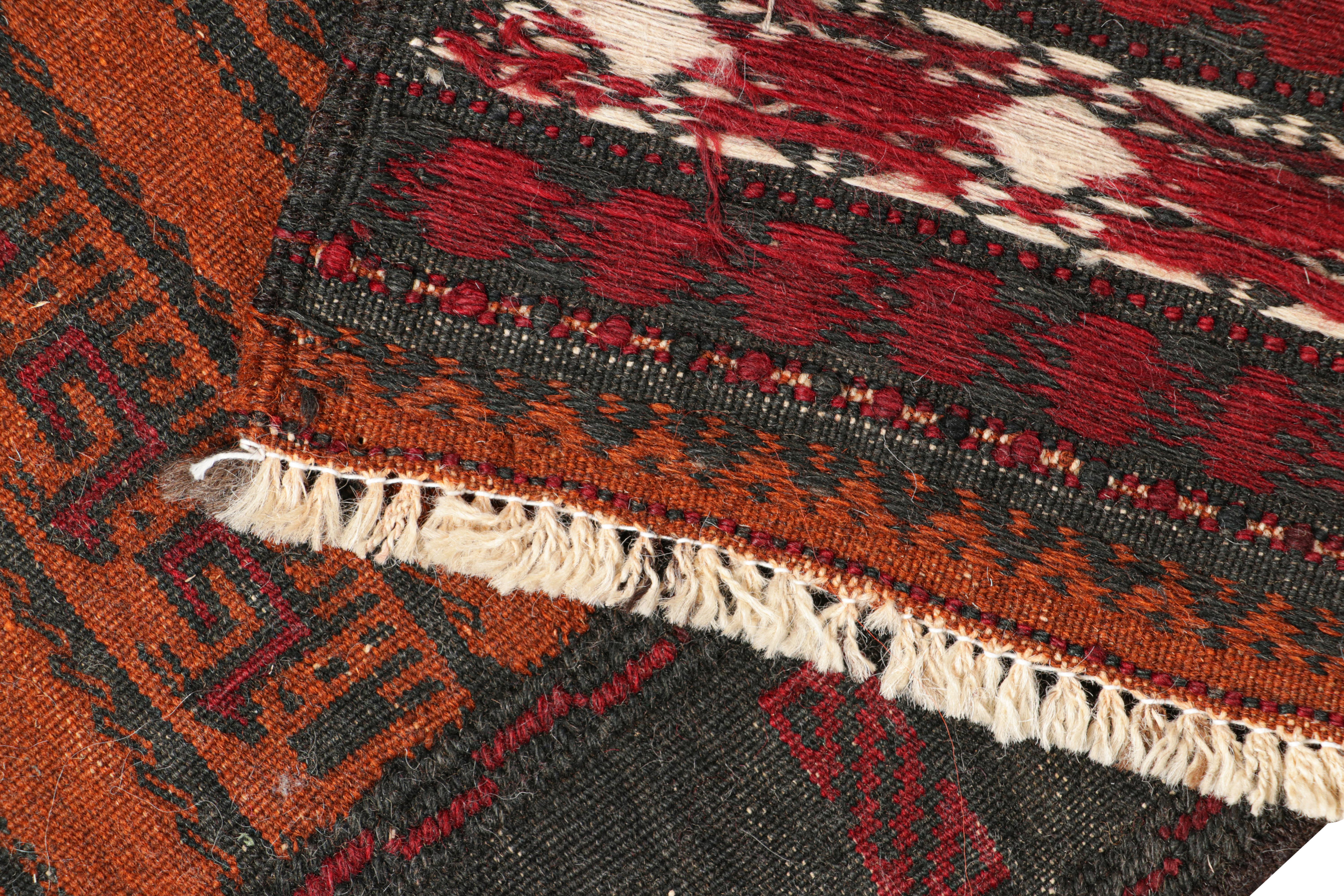 Wool Vintage Afghan Kilim with Polychromatic Geometric Patterns, from Rug & Kilim For Sale