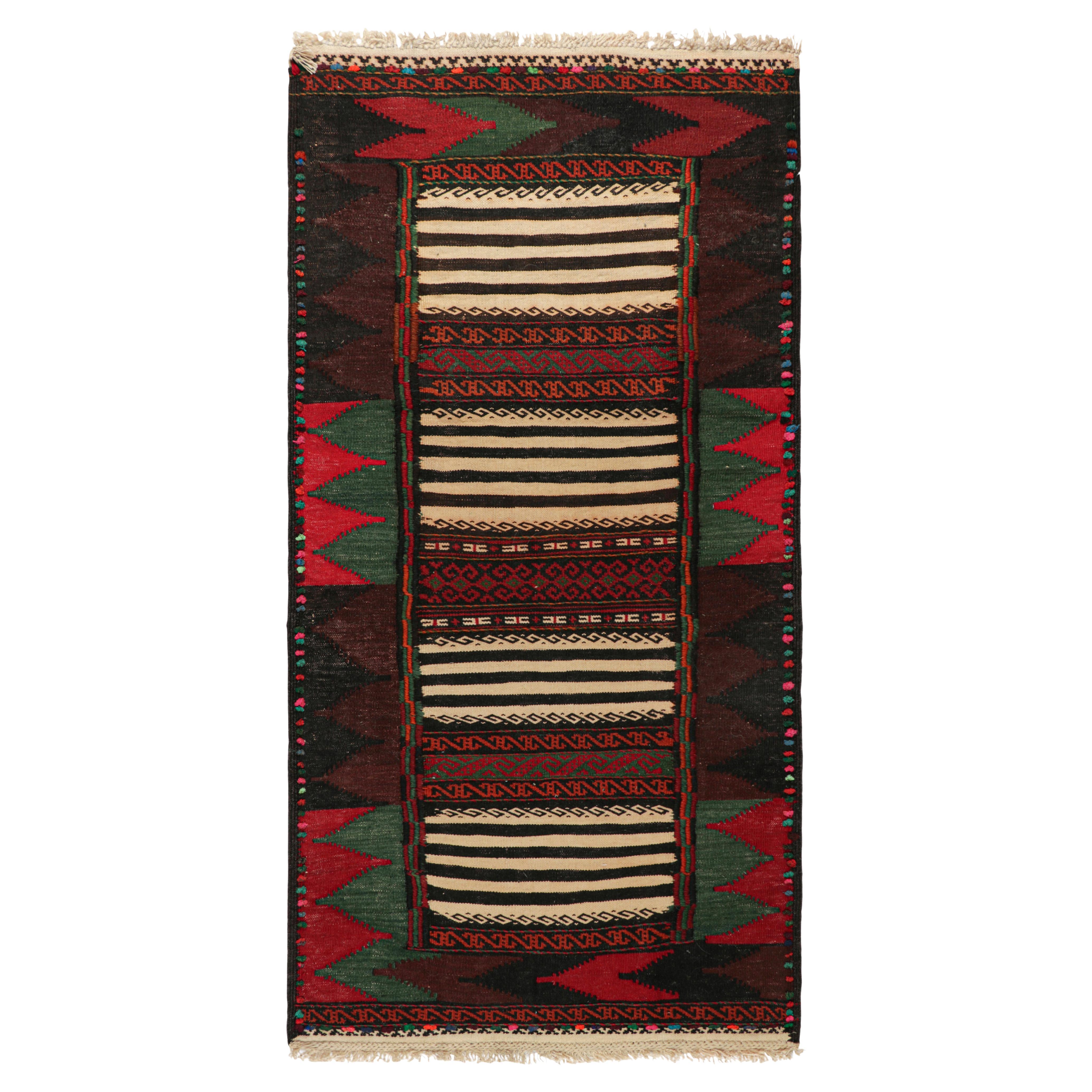 Vintage Afghan Kilim with Polychromatic Geometric Patterns from Rug & Kilim For Sale