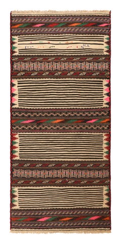 Vintage Afghan Kilim with Polychromatic Geometric Patterns, from Rug & Kilim