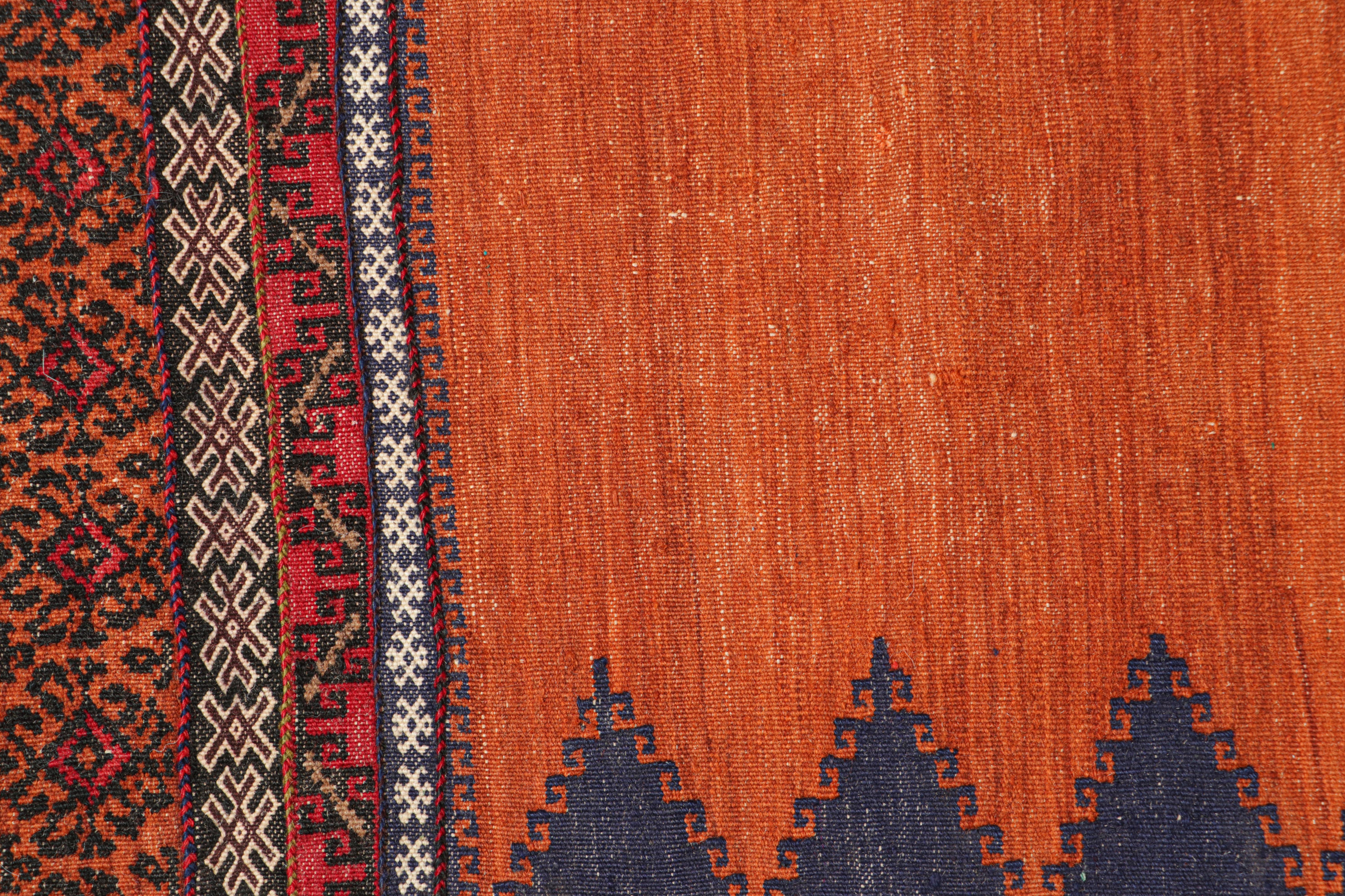 Tribal Vintage Afghan Kilim with Polychromatic Geometric Stripes, from Rug & Kilim For Sale