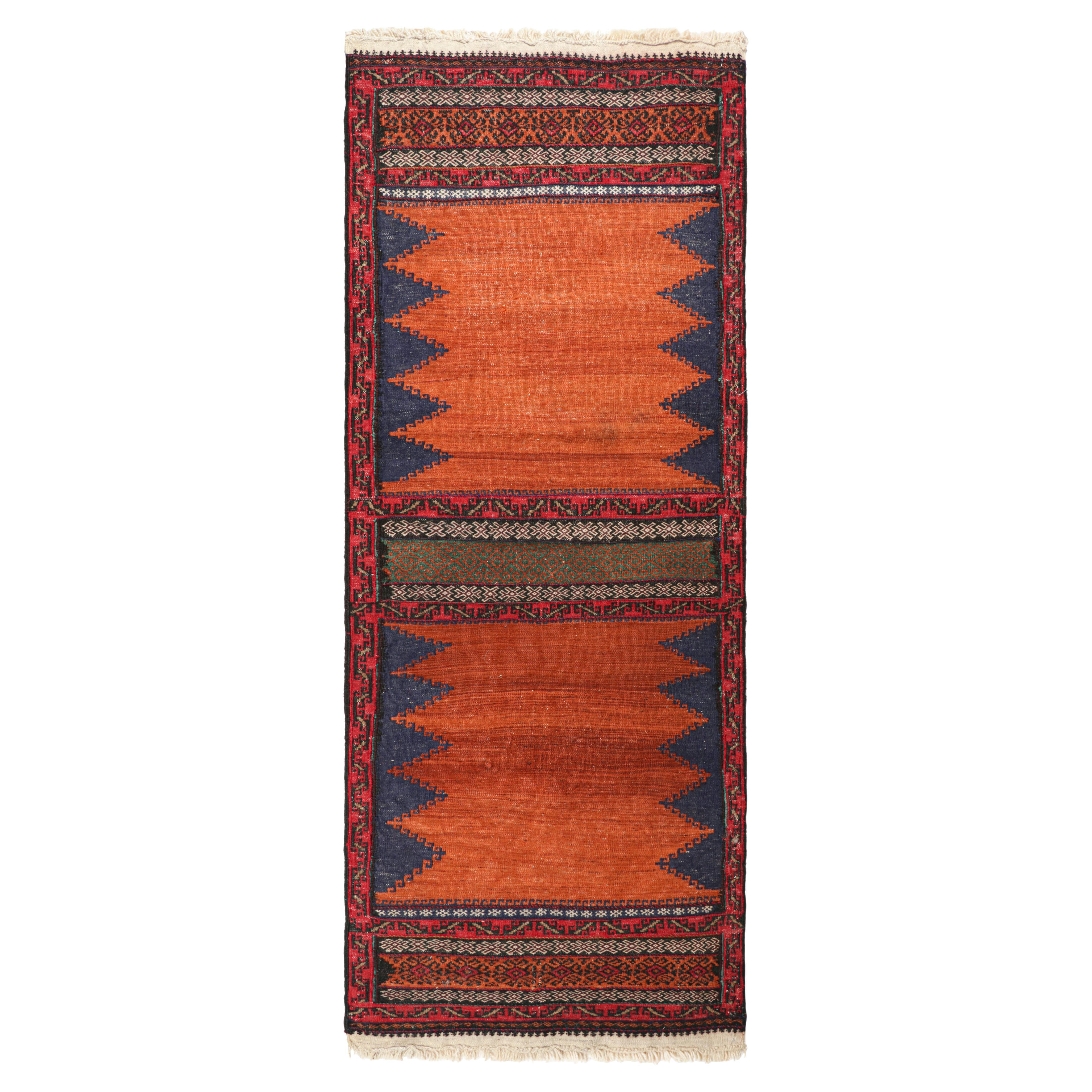 Vintage Afghan Kilim with Polychromatic Geometric Stripes, from Rug & Kilim For Sale