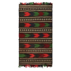 Afghanischer Kelim im Vintage-Stil mit mehrfarbigen Streifenmustern von Rug & Kilim