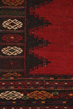 Vintage Afghan Kilim with Red Open field, from Rug & Kilim