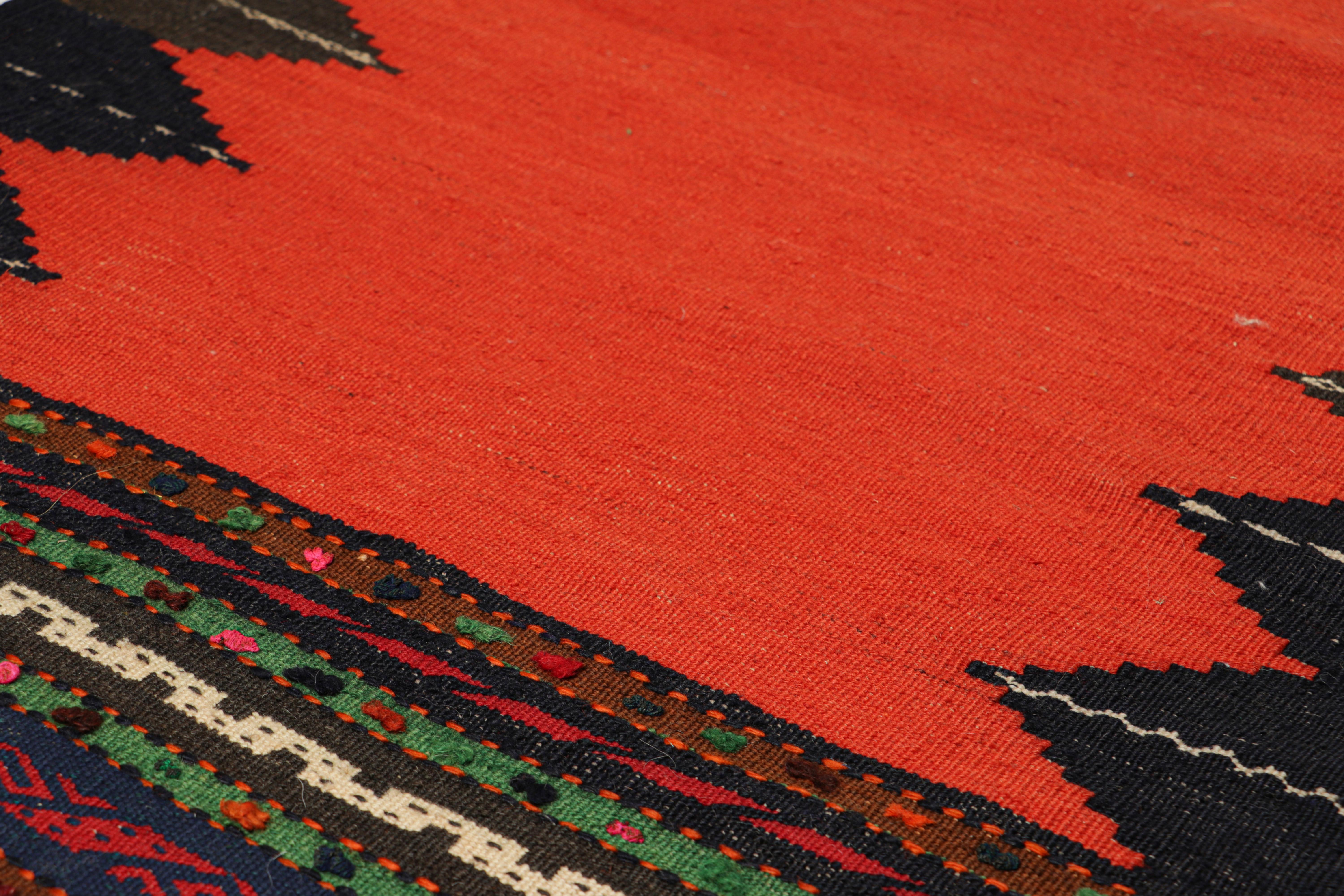 Tribal Vintage Afghan Kilim with Red Open Field, from Rug & Kilim For Sale