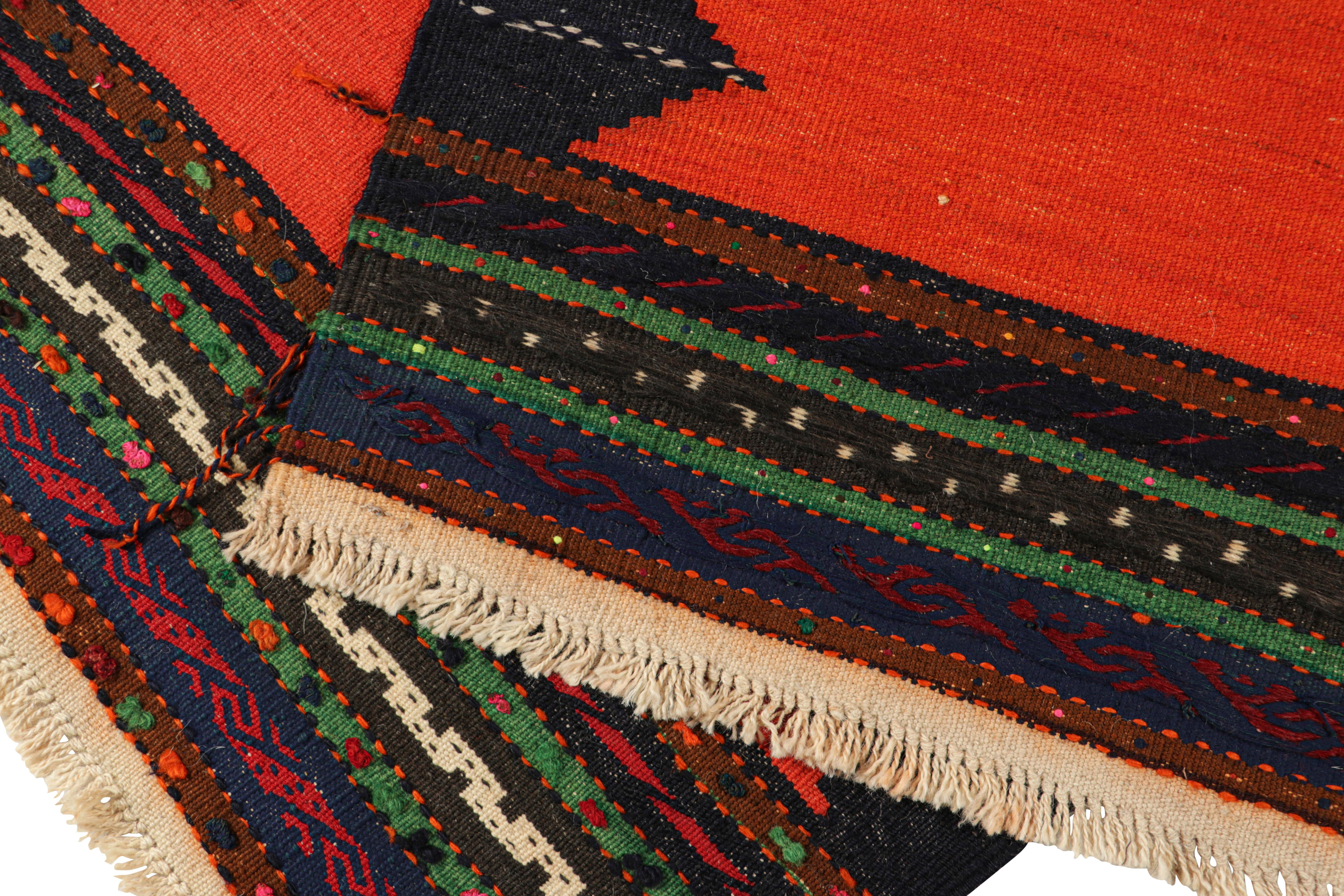 Hand-Woven Vintage Afghan Kilim with Red Open Field, from Rug & Kilim For Sale