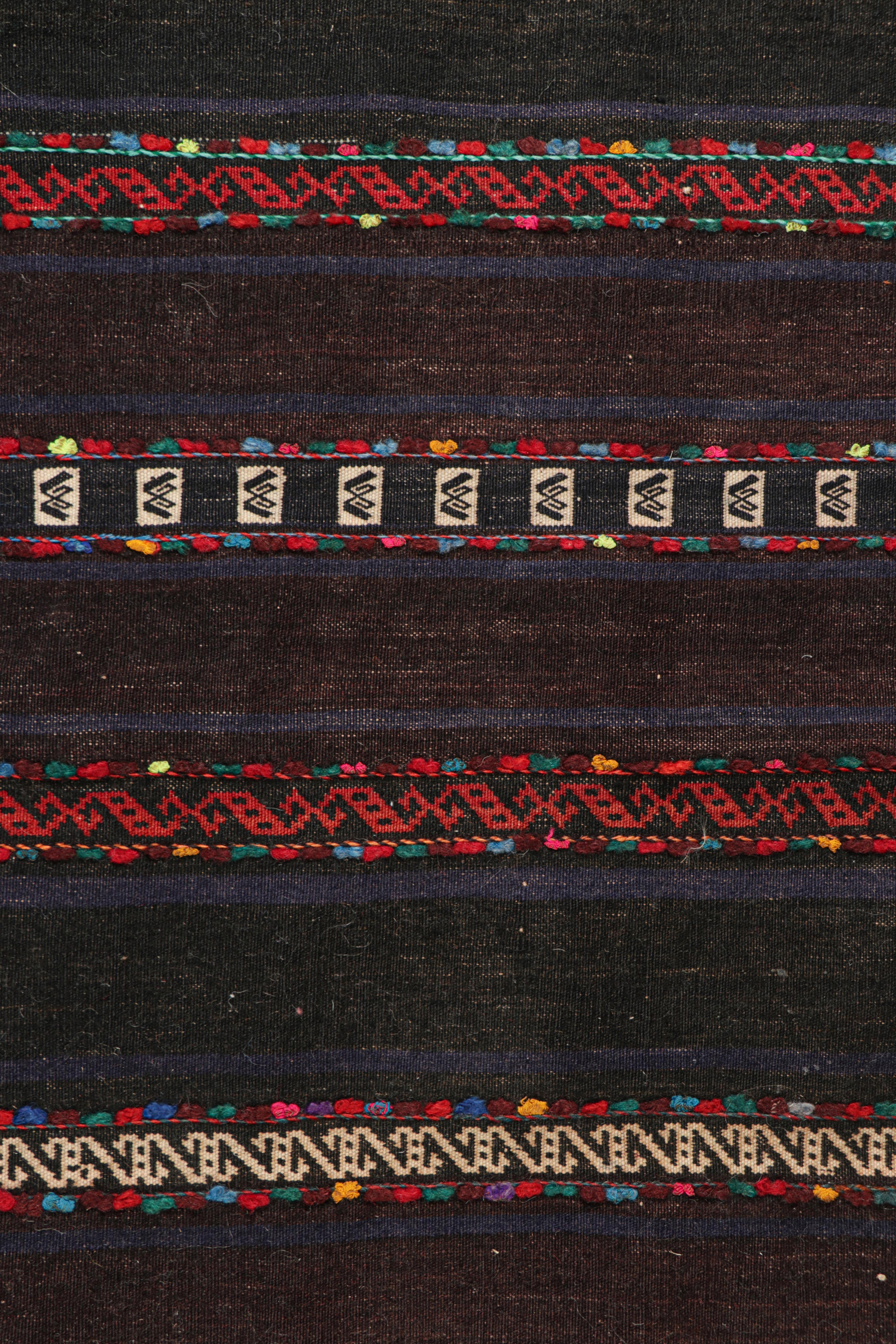 Tribal Vintage Afghan Kilim with Stripes and Geometric Patterns, from Rug & Kilim For Sale