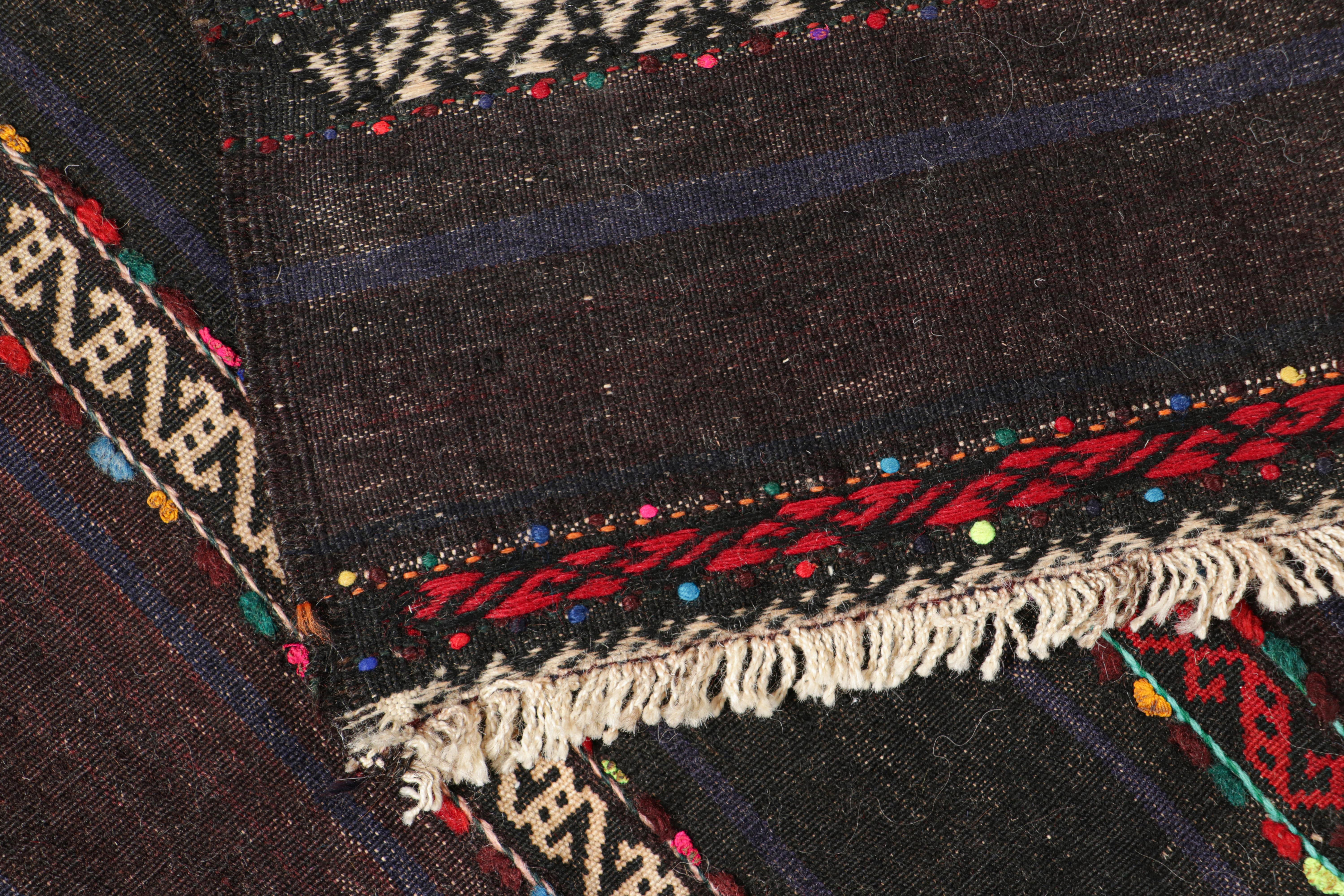 Mid-20th Century Vintage Afghan Kilim with Stripes and Geometric Patterns, from Rug & Kilim For Sale