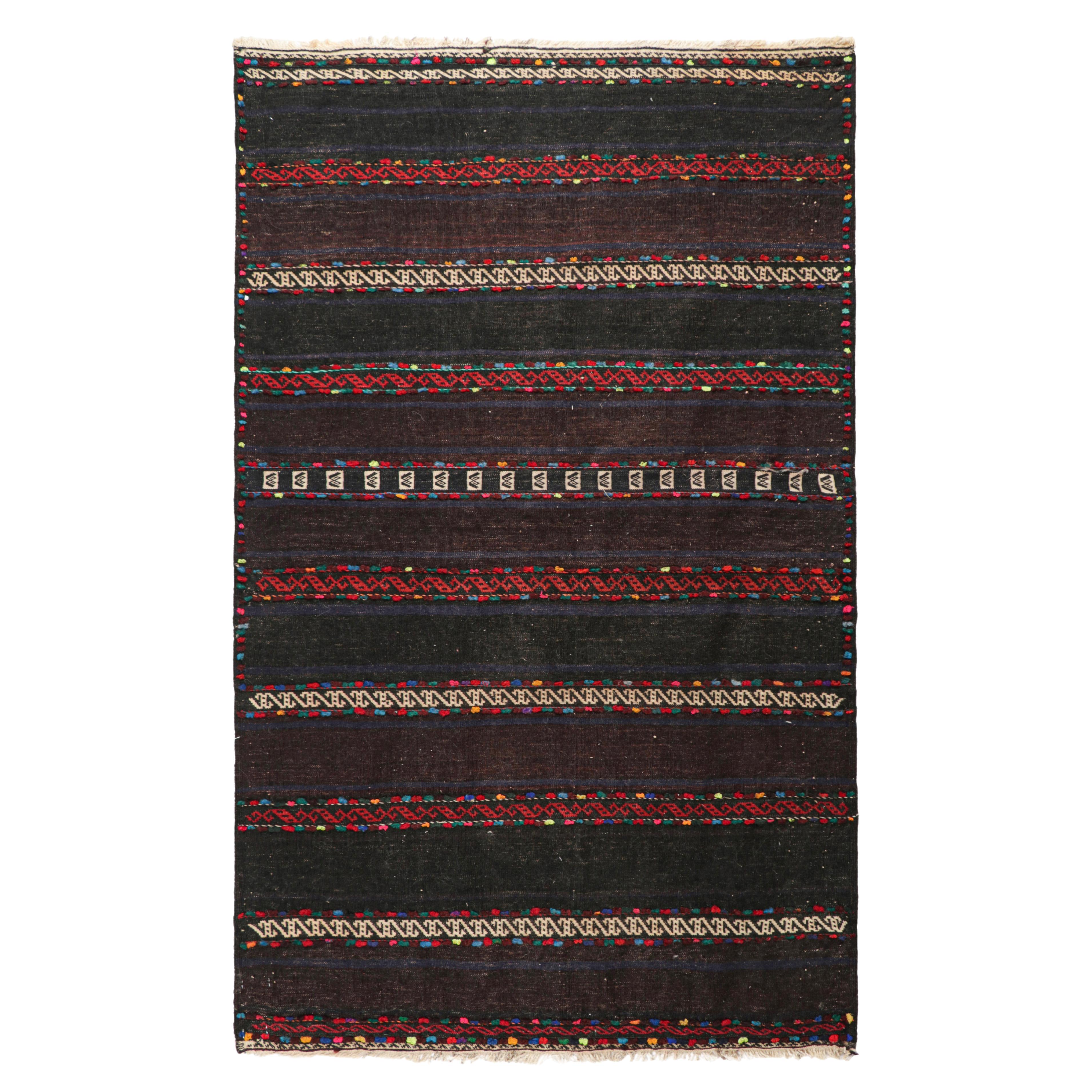 Vintage Afghan Kilim with Stripes and Geometric Patterns, from Rug & Kilim For Sale