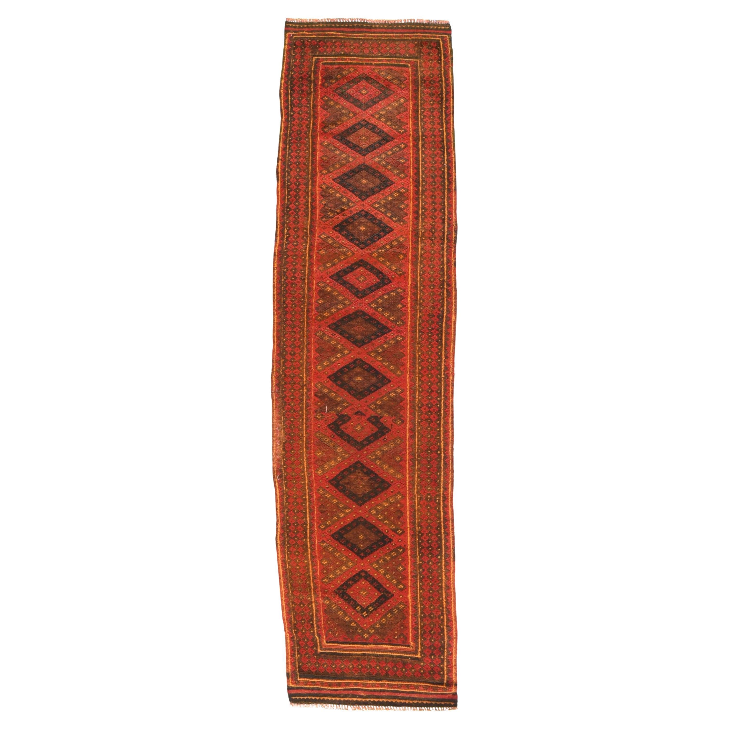 Tappeto lungo afghano vintage 2'0" x 7'10"