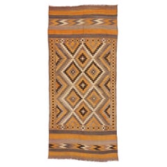 Used Afghan Maimana Kilim Rug with Bohemian Southwestern Style