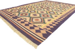 Vintage Afghan Maimana Kilim Rug with Southwestern Tribal Style
