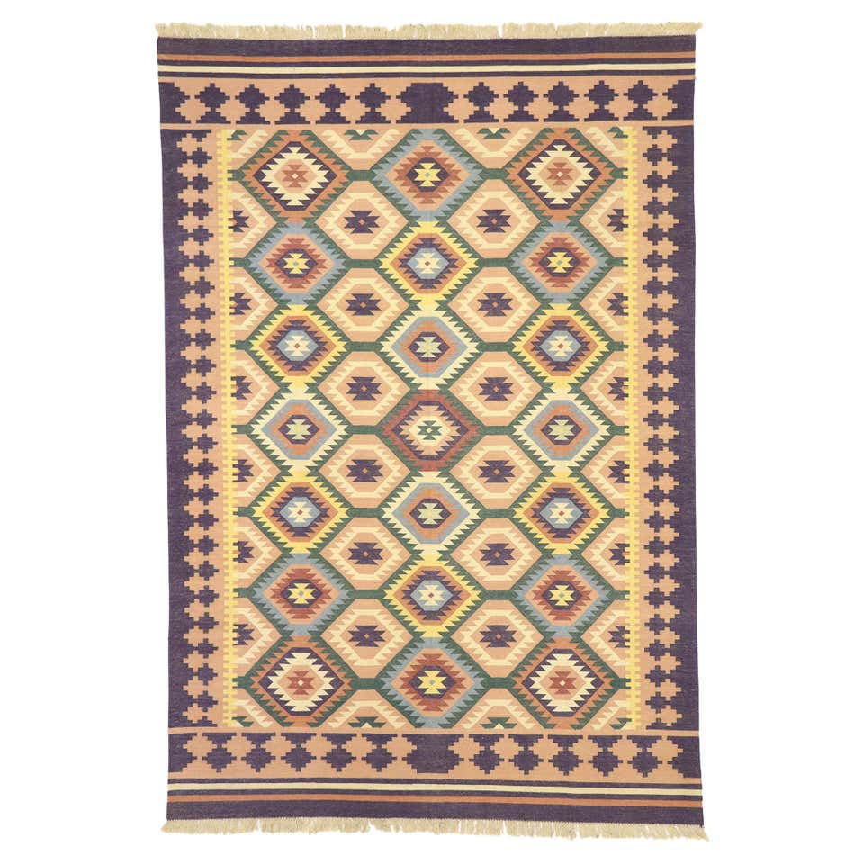 Vintage Afghan Ghalmouri Maimana Kilim Rug with Pacific Northwest ...