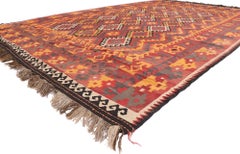 Vintage Afghan Maimana Kilim Rug, Tribal Enchantment Meets Southwest Style