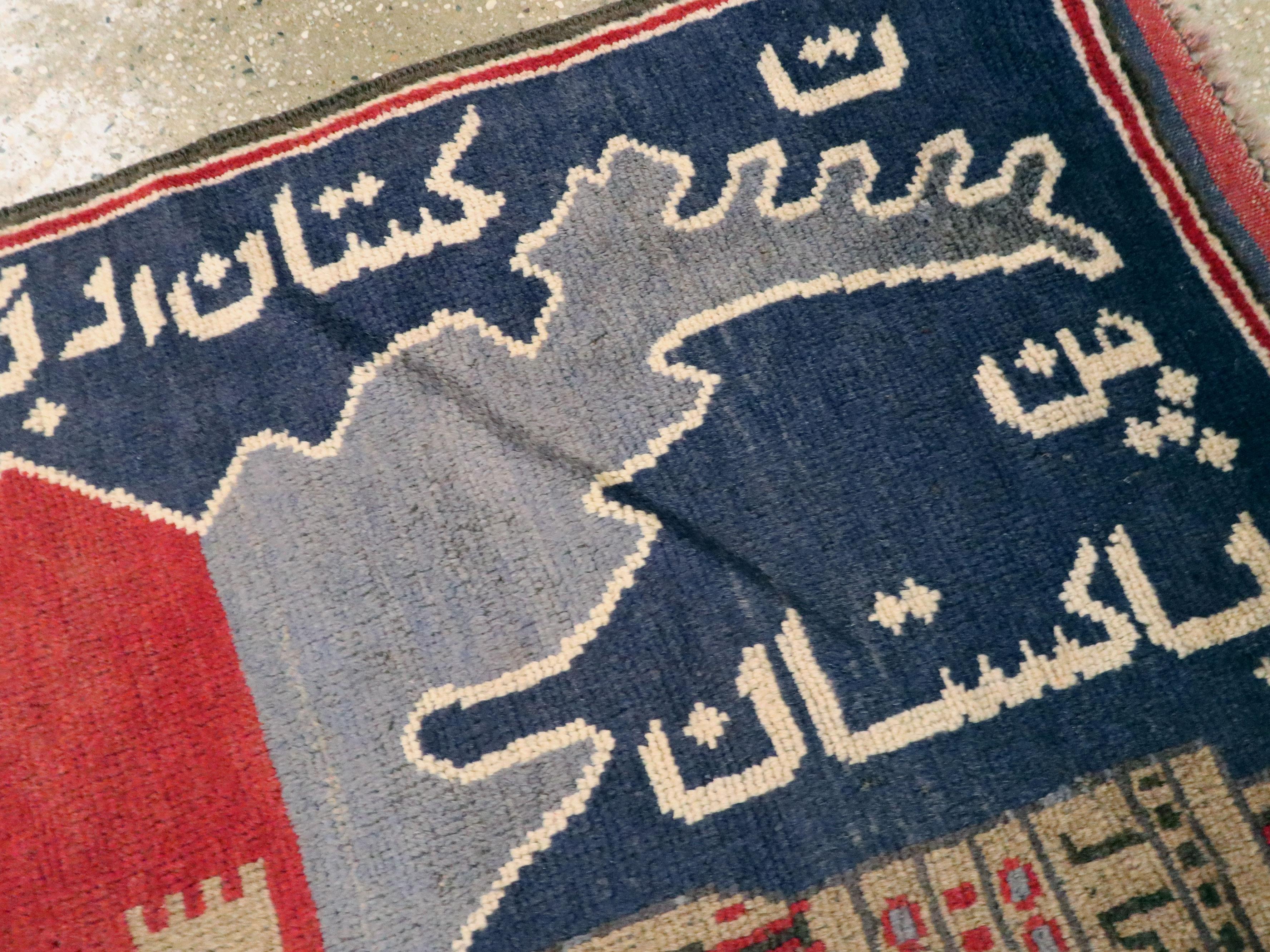 20th Century Vintage Afghan Pictorial Map Rug For Sale