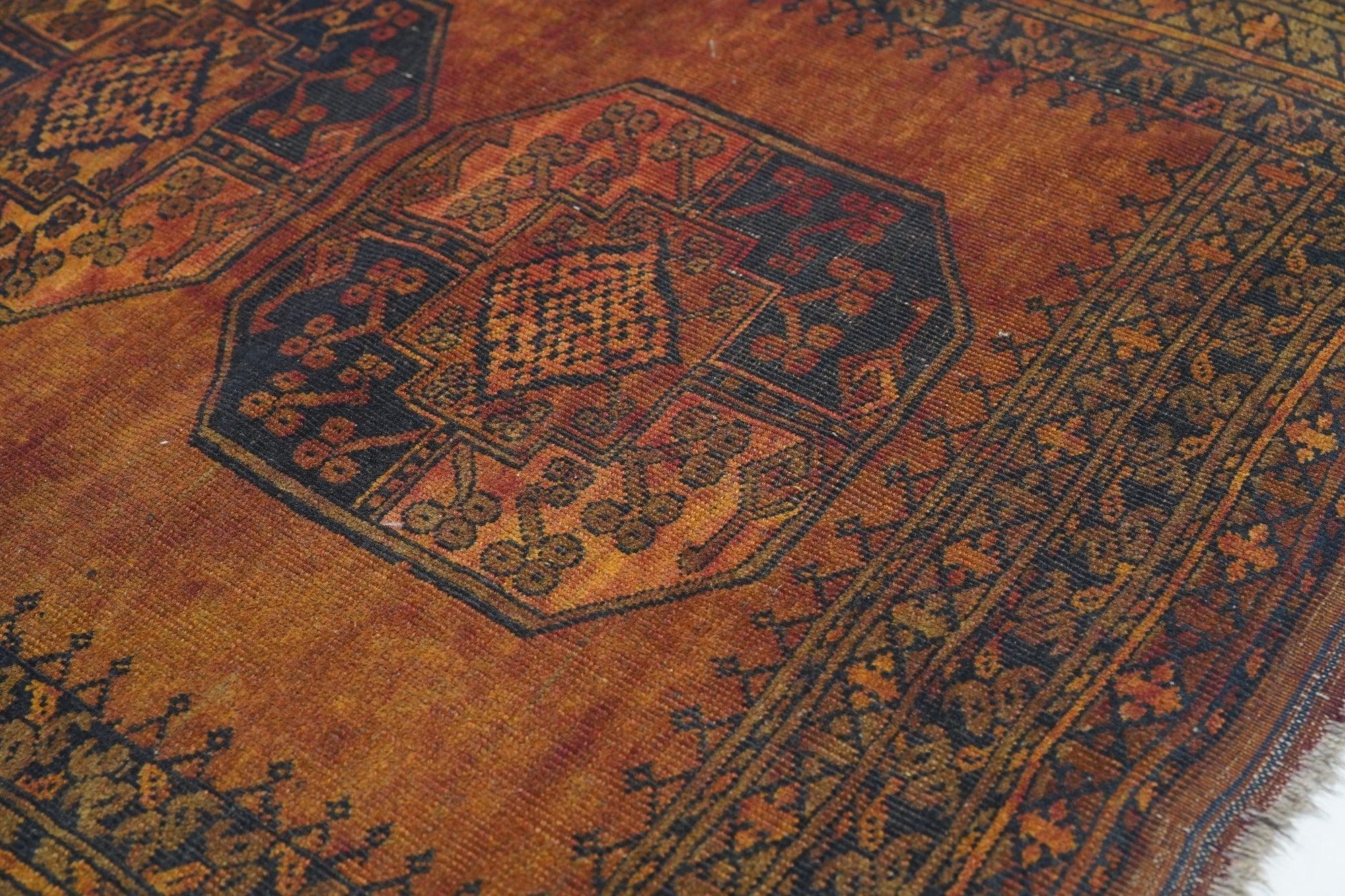 20th Century Vintage Afghan Rug 3'3'' x 3'9'' For Sale