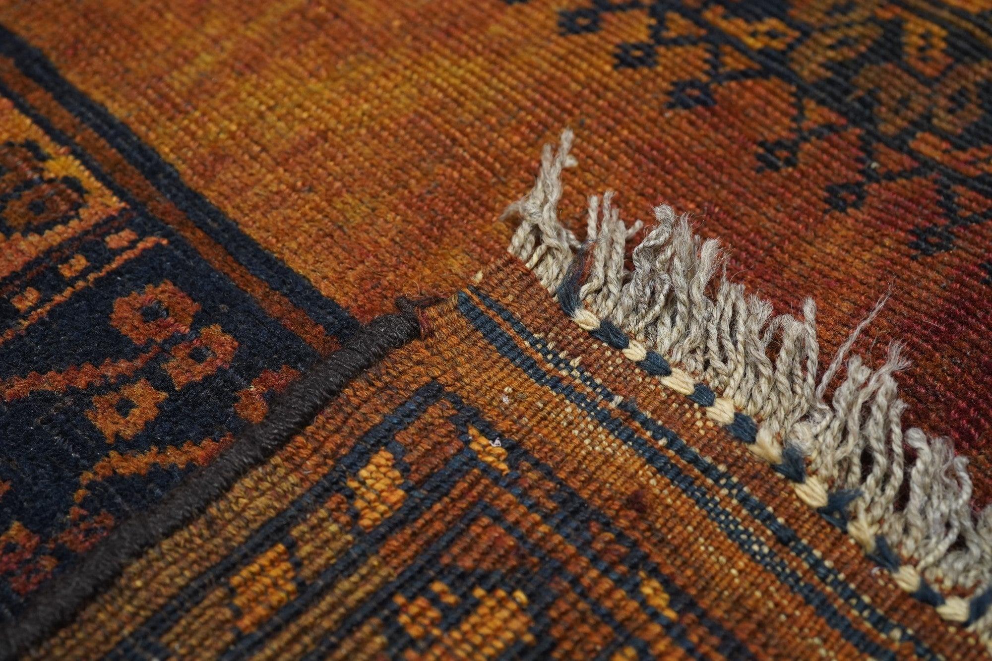 Vintage Afghan Rug 3'3'' x 3'9'' For Sale 4