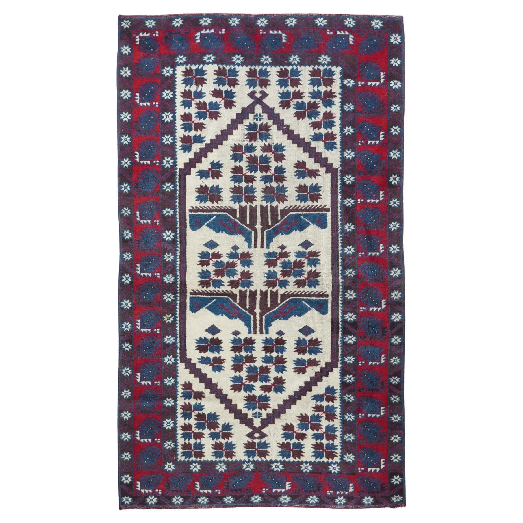 Vintage Afghan Rug 3'9'' x 6'0"