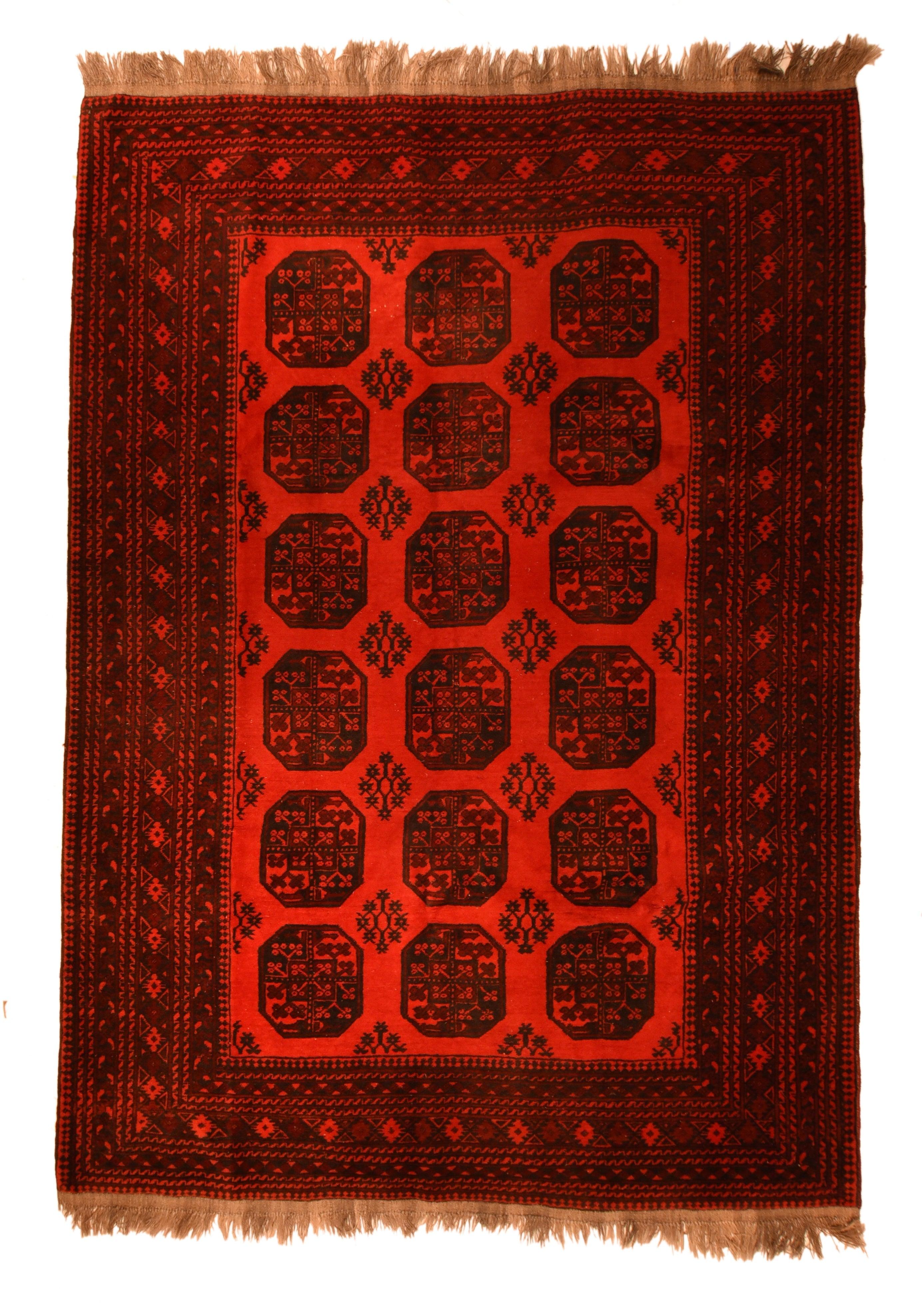 Afghano Tappeto afgano vintage 6'6'' x 9'1'' in vendita