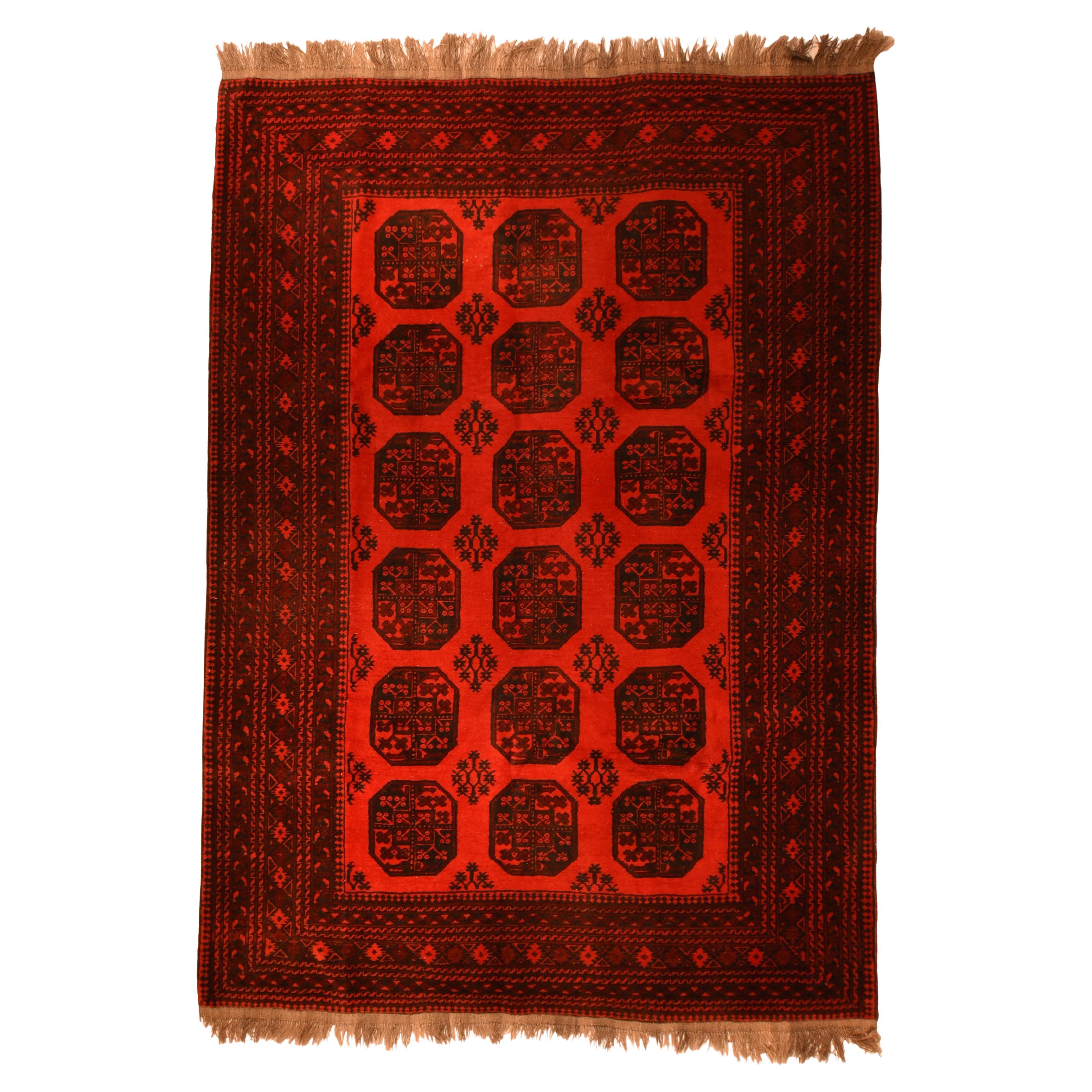 Vintage Afghan Rug 6'6'' x 9'1''