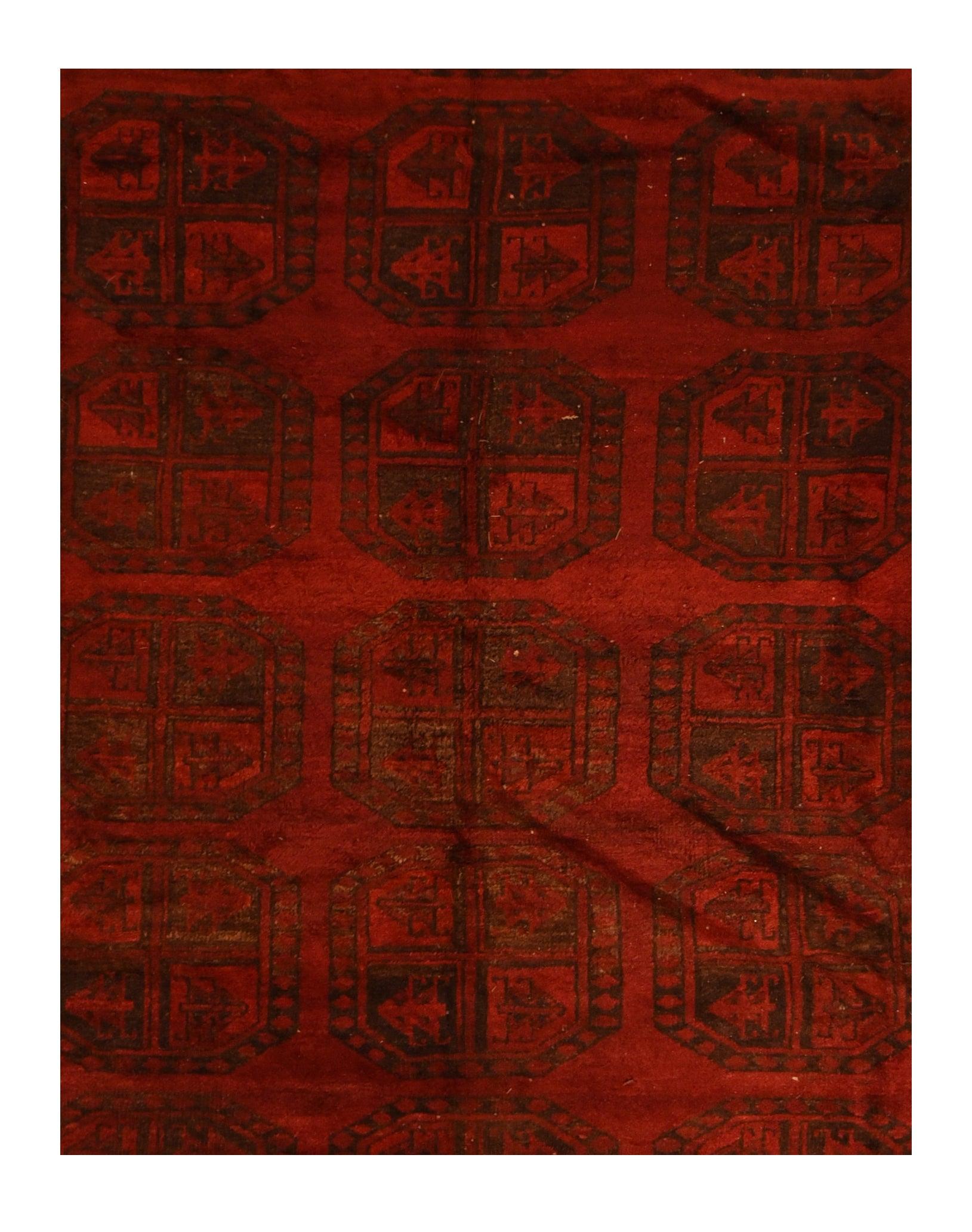 20th Century Vintage Afghan Rug 7'4'' x 8'4'' For Sale