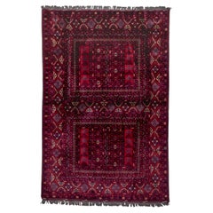 Vintage Afghan Rug Tribal Gul Design
