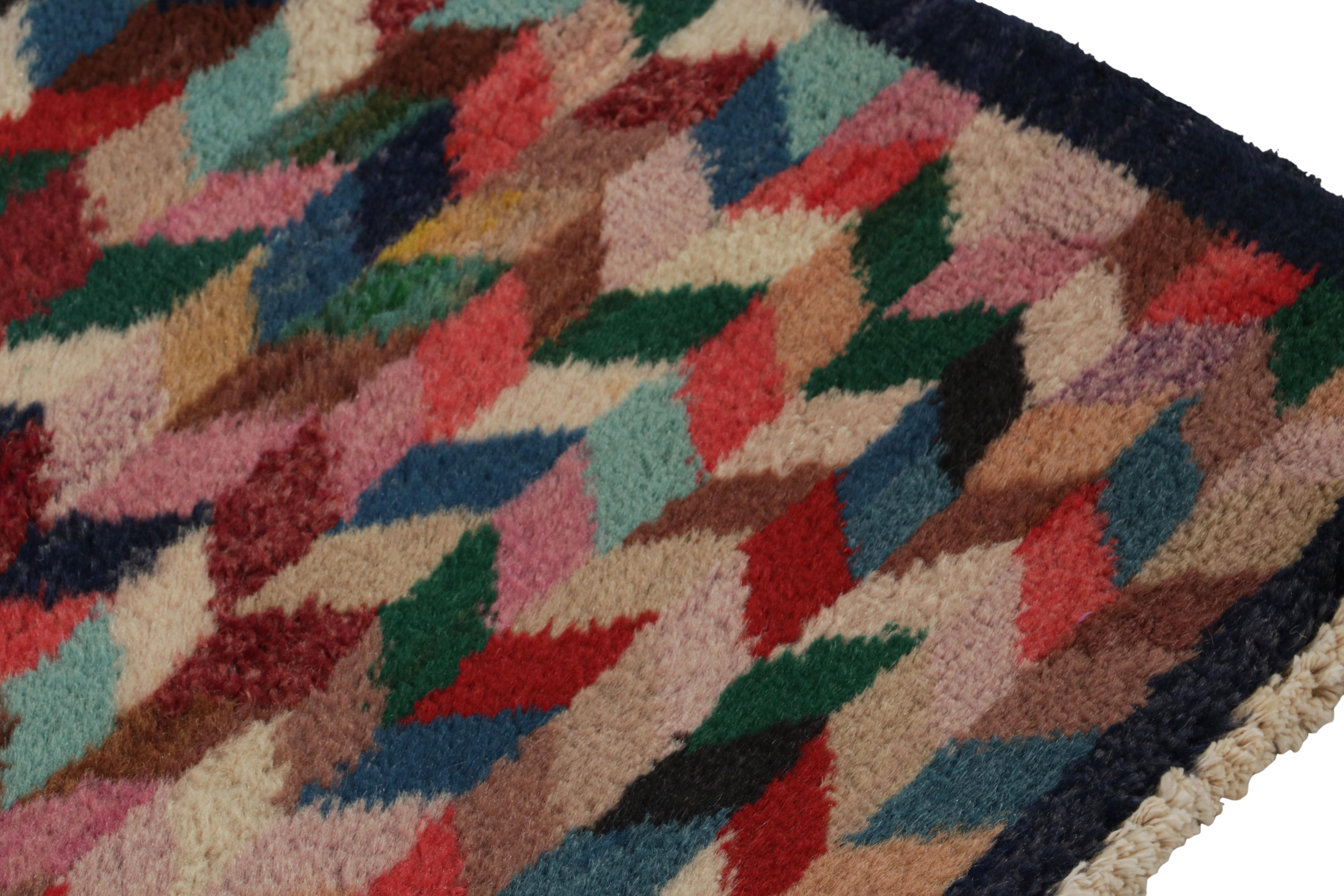 Vintage Afghan runner rug, in Polychromatic Geometric Patterns, from Rug & Kilim In Good Condition For Sale In Long Island City, NY