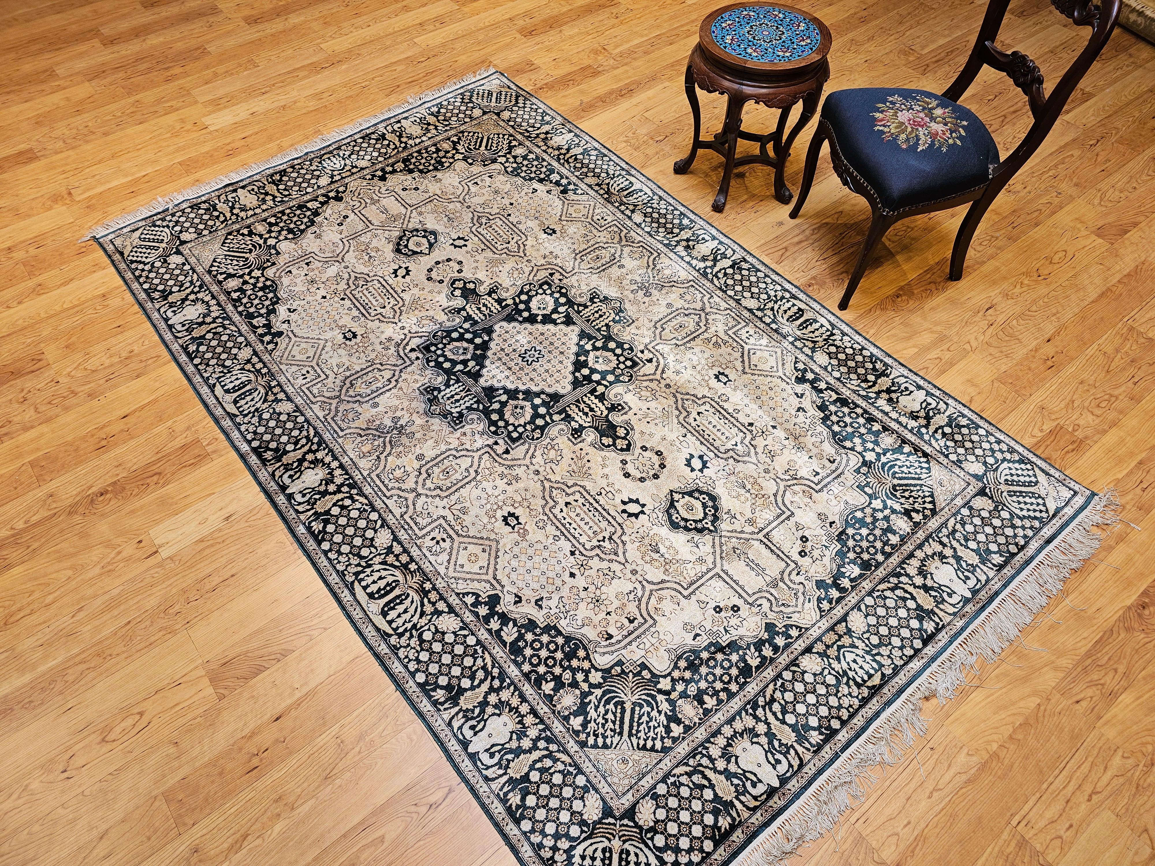 Tapis en soie afghan vintage à motif géométrique sur toute sa surface en vente 5