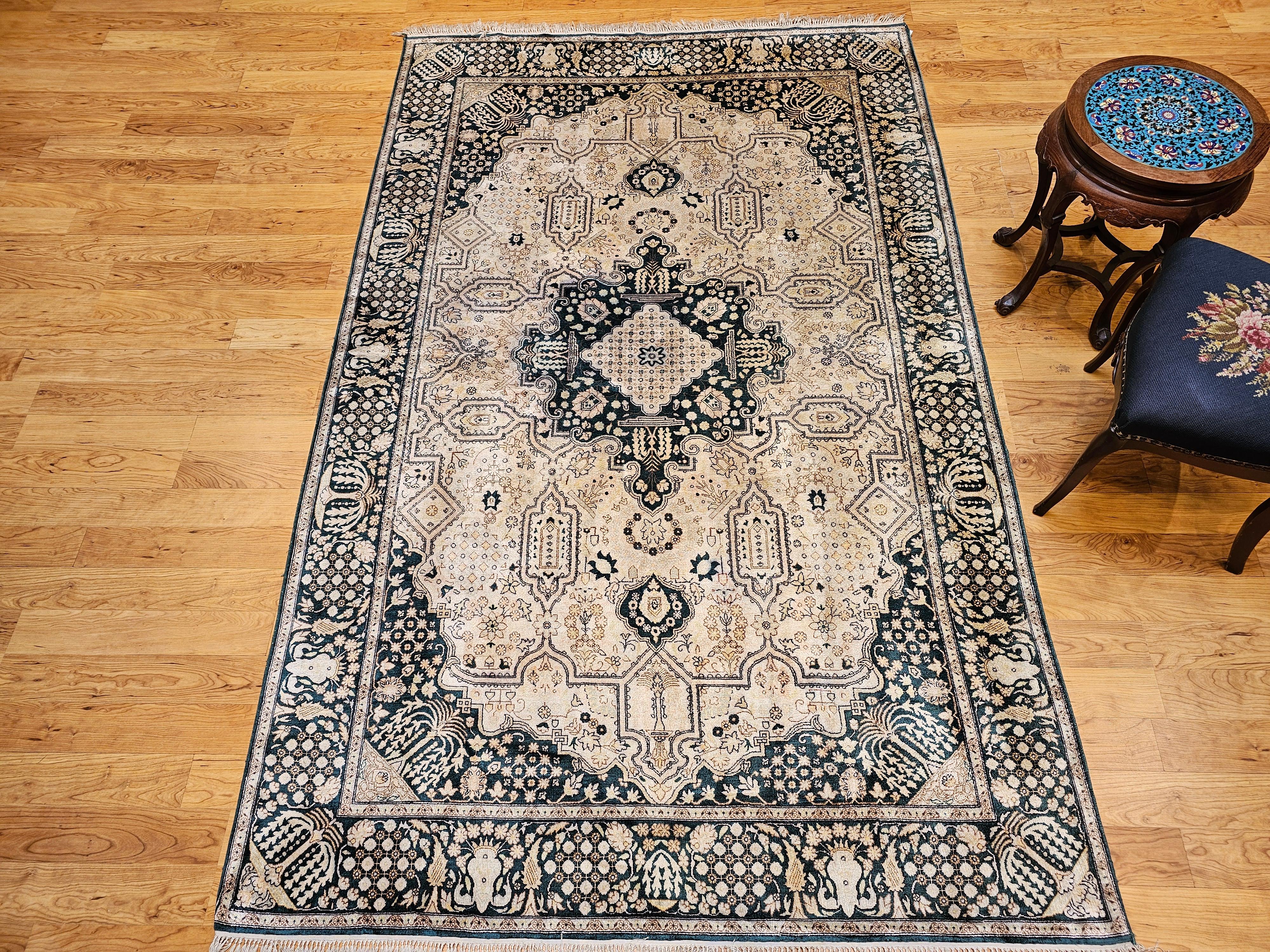 Tapis en soie afghan vintage à motif géométrique sur toute sa surface en vente 6