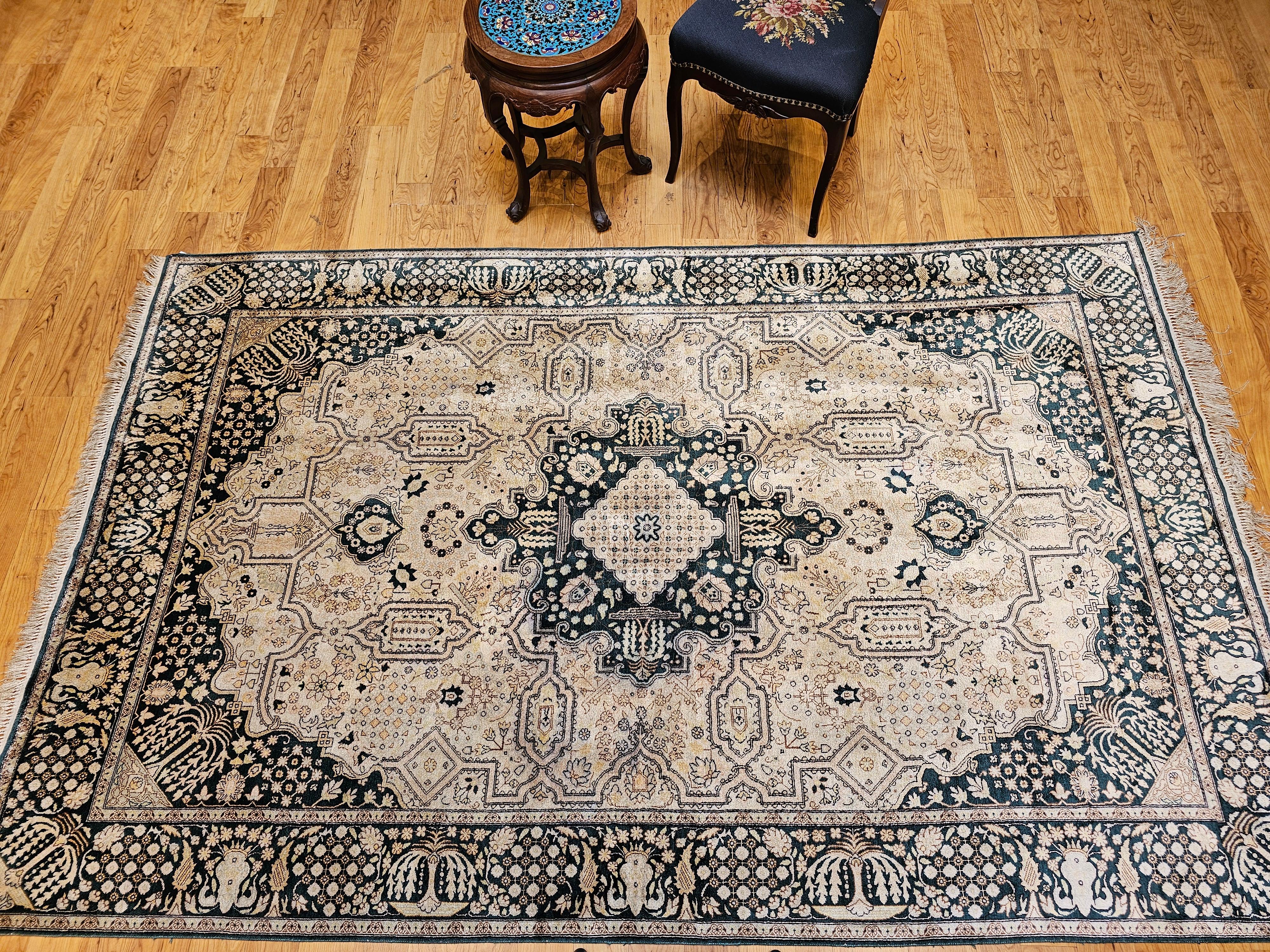 Tapis en soie afghan vintage à motif géométrique sur toute sa surface en vente 7