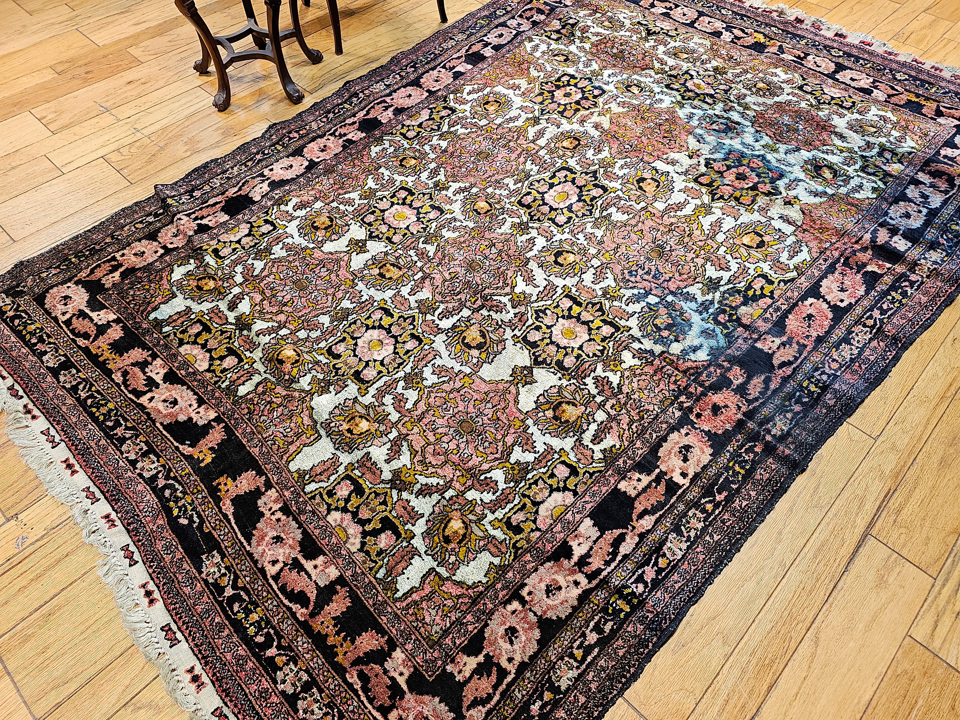 Vintage Afghan Silk Room Size Rug in Allover Pattern For Sale 7