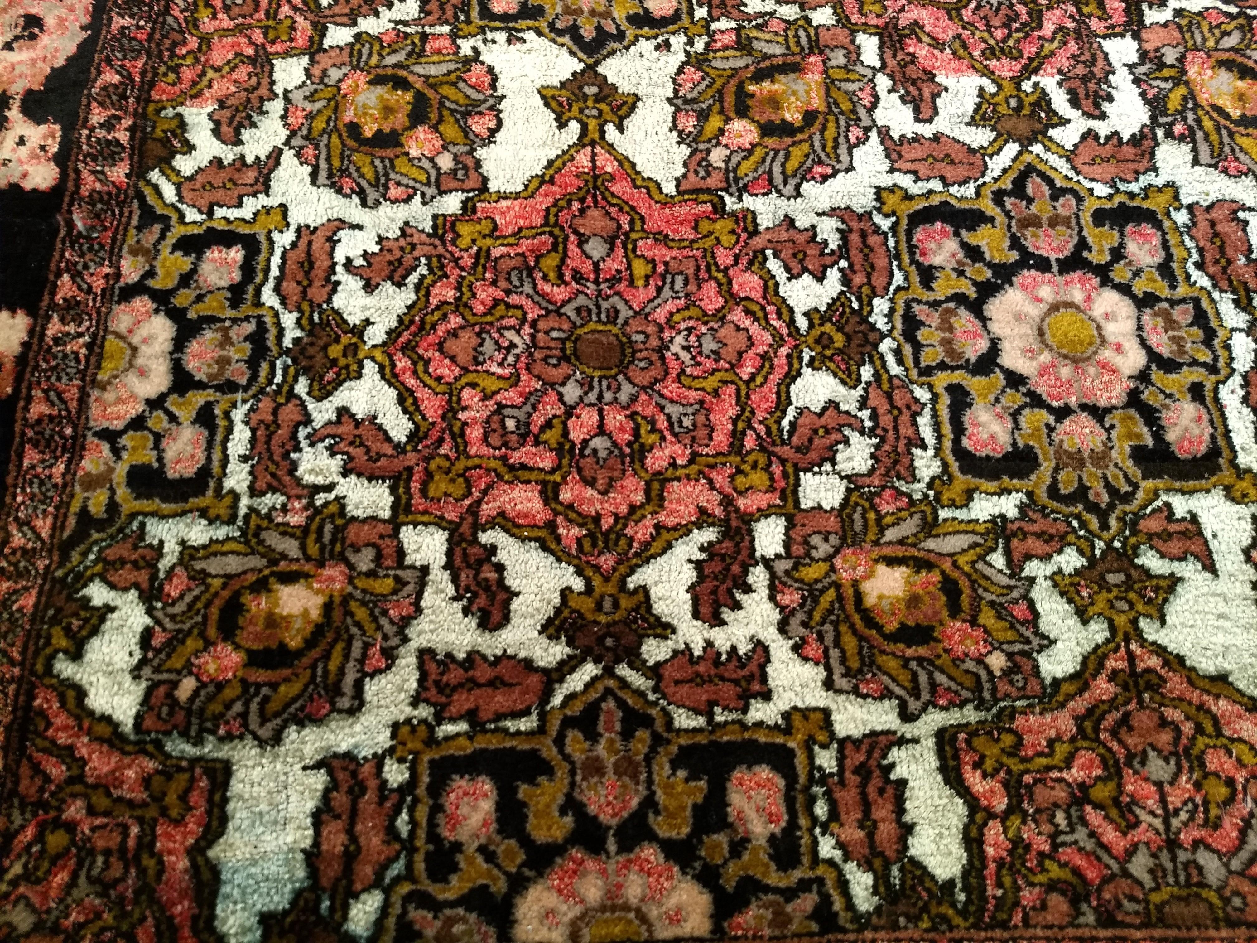 Vintage Afghan Silk Room Size Rug in Allover Pattern For Sale 5