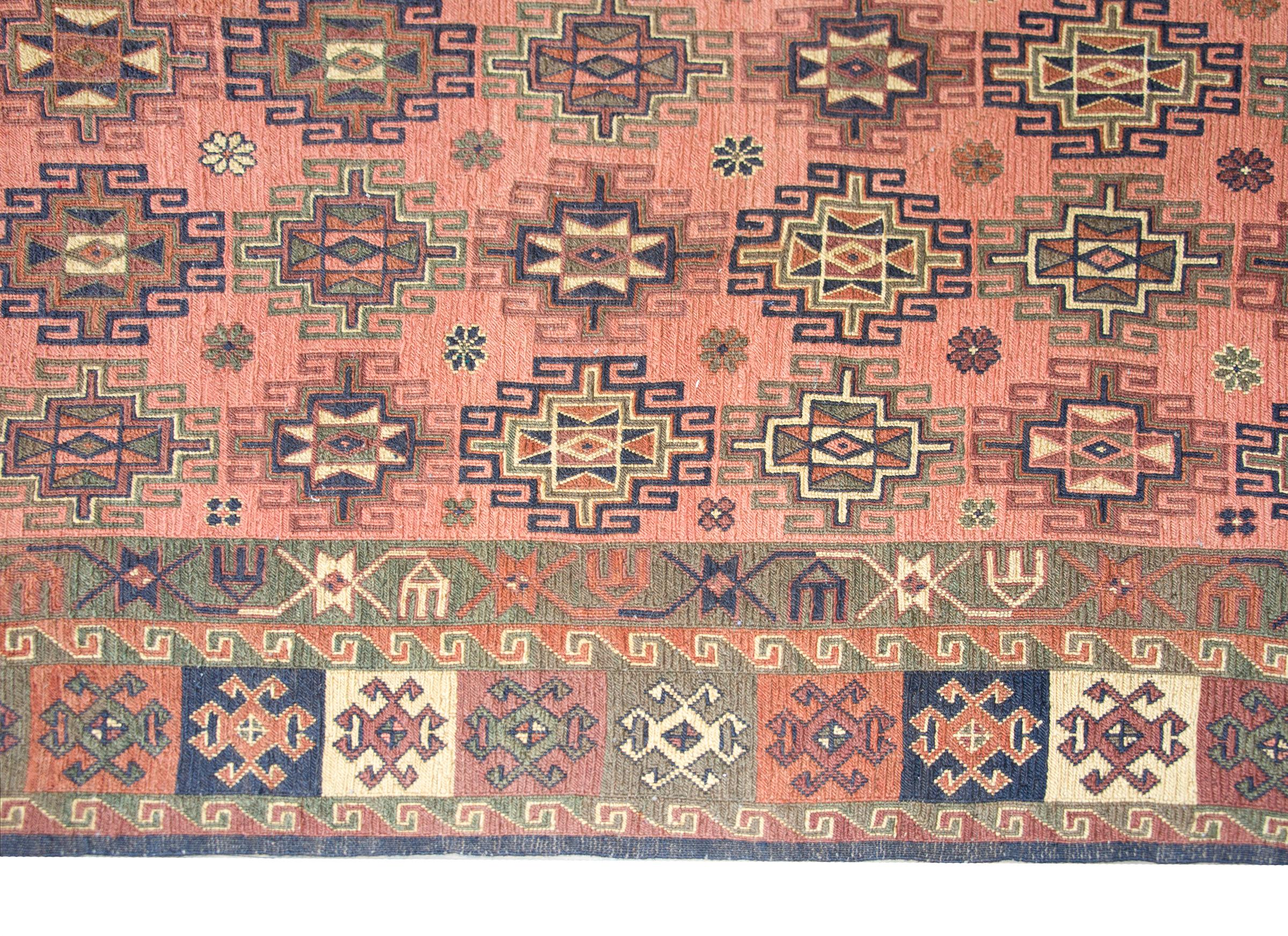 Hand-Woven Vintage Afghan Sumack Rug