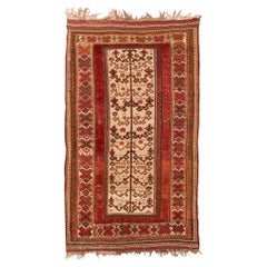 Tapis Kilim afghan vintage transitionnel en laine rouge et beige de Rug & Kilim