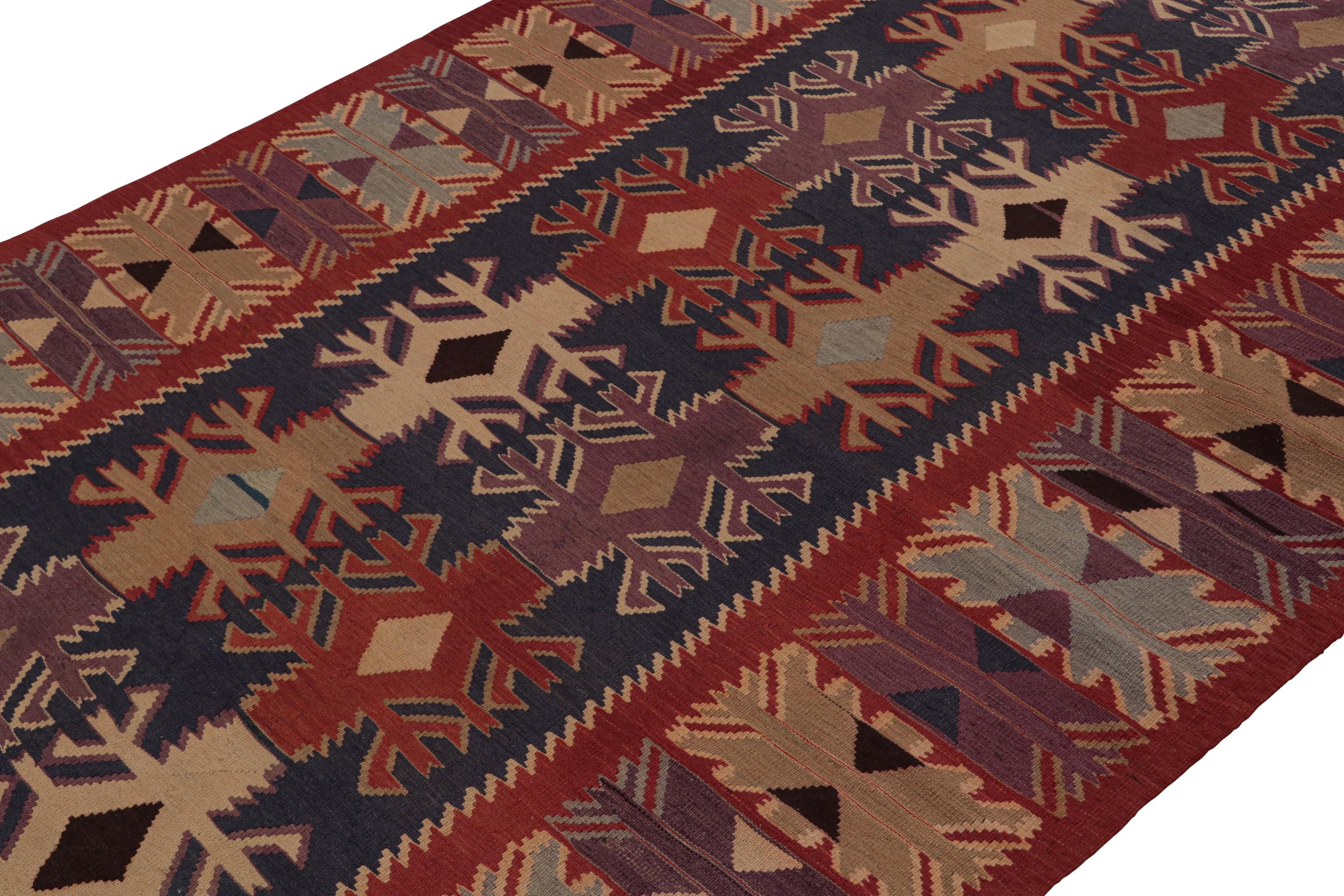 Hand-Woven Vintage Afghan tribal Kilim and gallery runner rug, in Blue, from Rug & Kilim For Sale