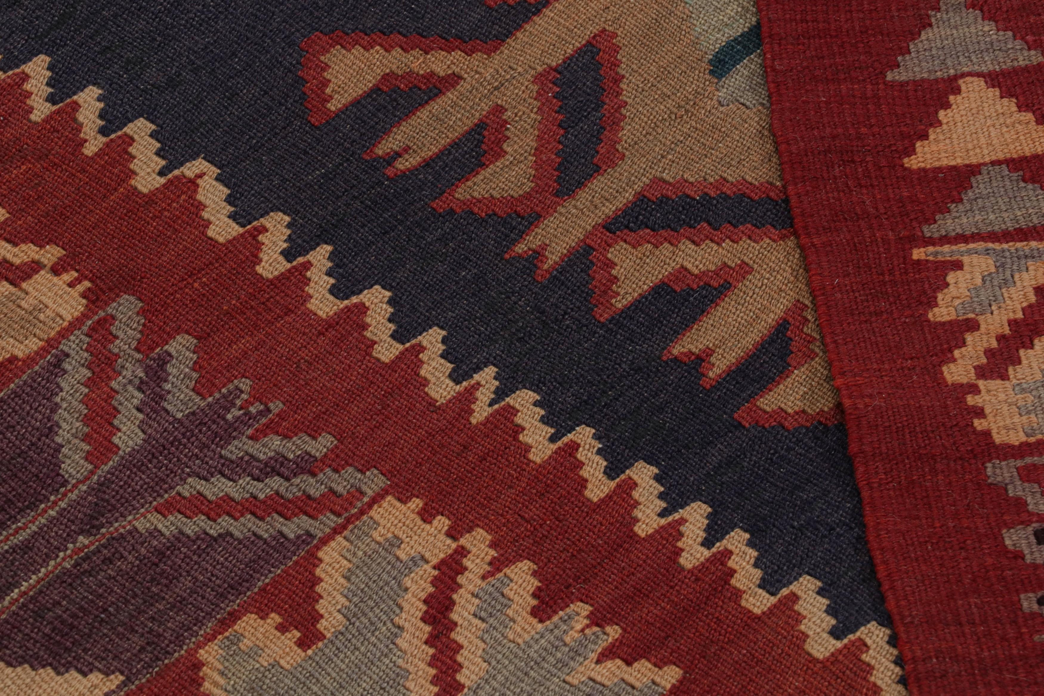 Wool Vintage Afghan tribal Kilim and gallery runner rug, in Blue, from Rug & Kilim For Sale