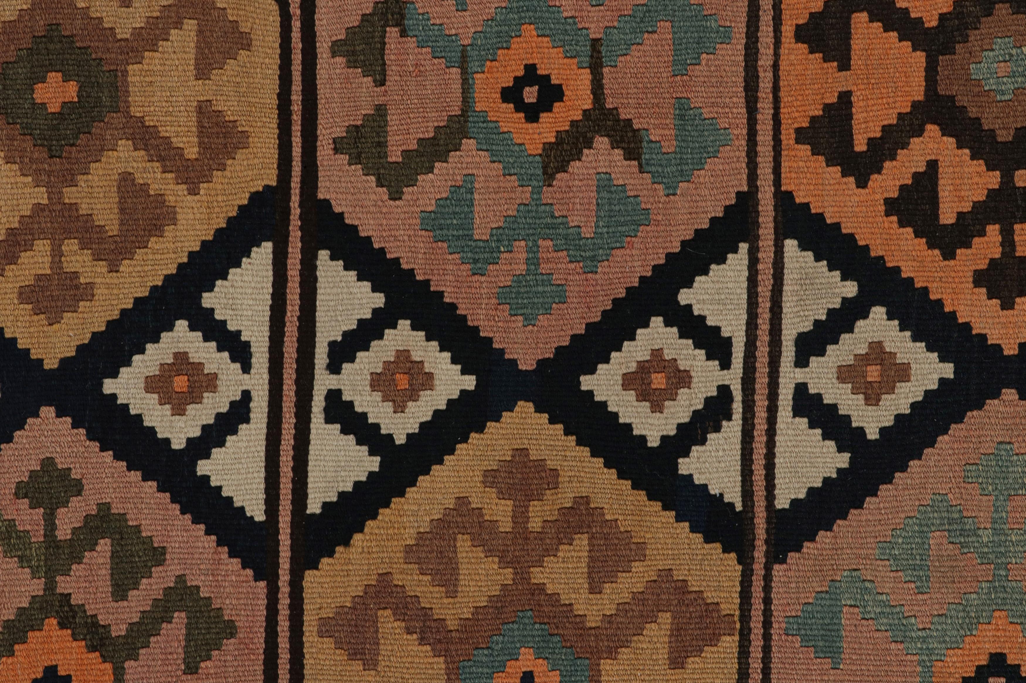 Wool Vintage Afghan Tribal Kilim Gallery Runner Rug with Medallions, from Rug & Kilim For Sale