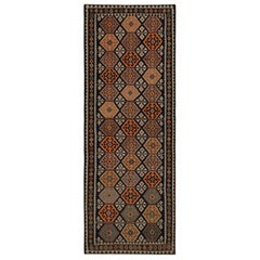 Vintage Afghan Tribal Kilim Gallery Runner Rug with Medallions, from Rug & Kilim