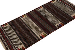 Vintage Afghan Tribal Kilim in Brown with Geometric Patterns, from Rug & Kilim