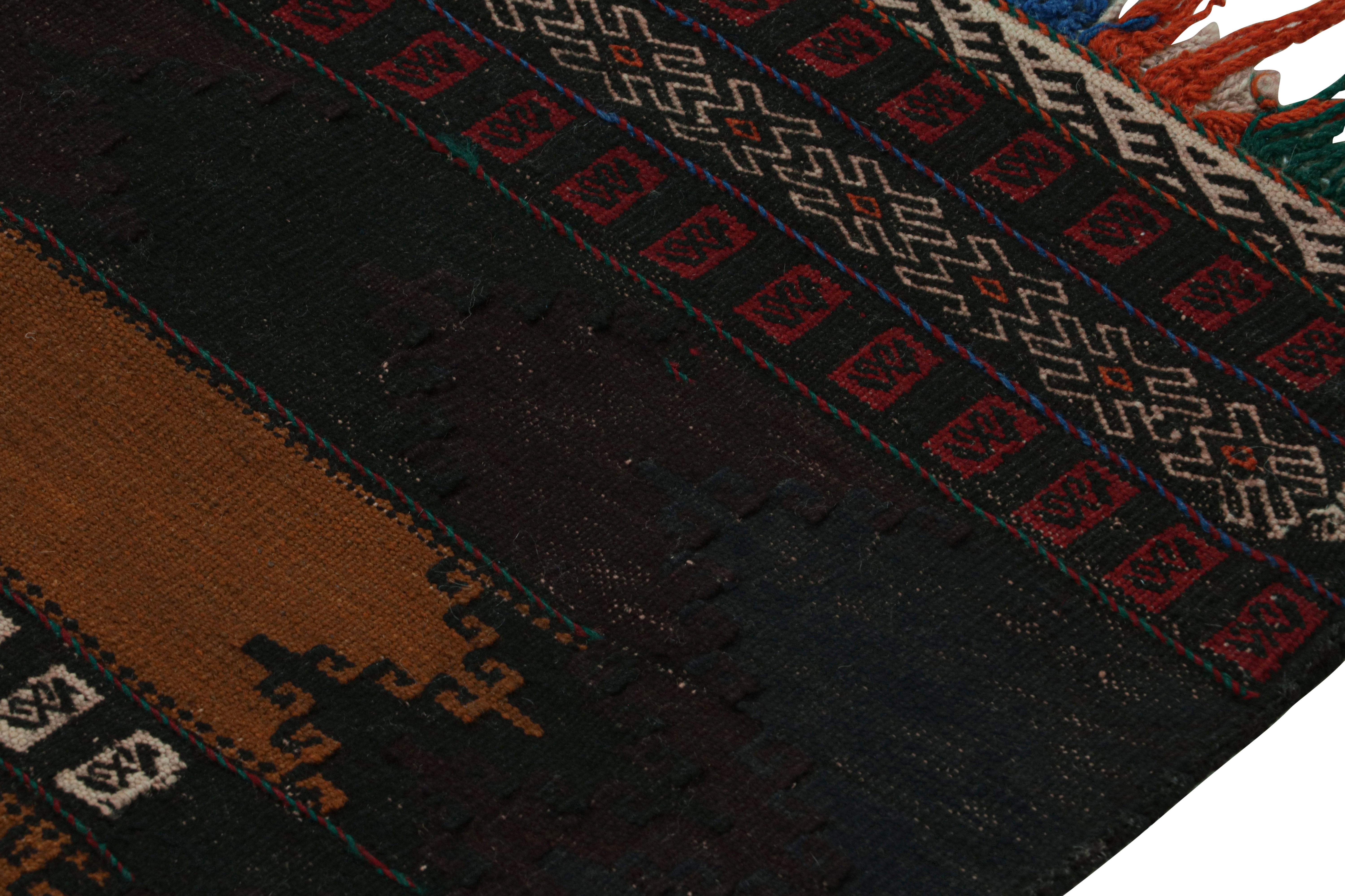 Vintage Afghan Tribal Kilim in Brown mit geometrischen Mustern, von Rug & Kilim im Zustand „Gut“ im Angebot in Long Island City, NY