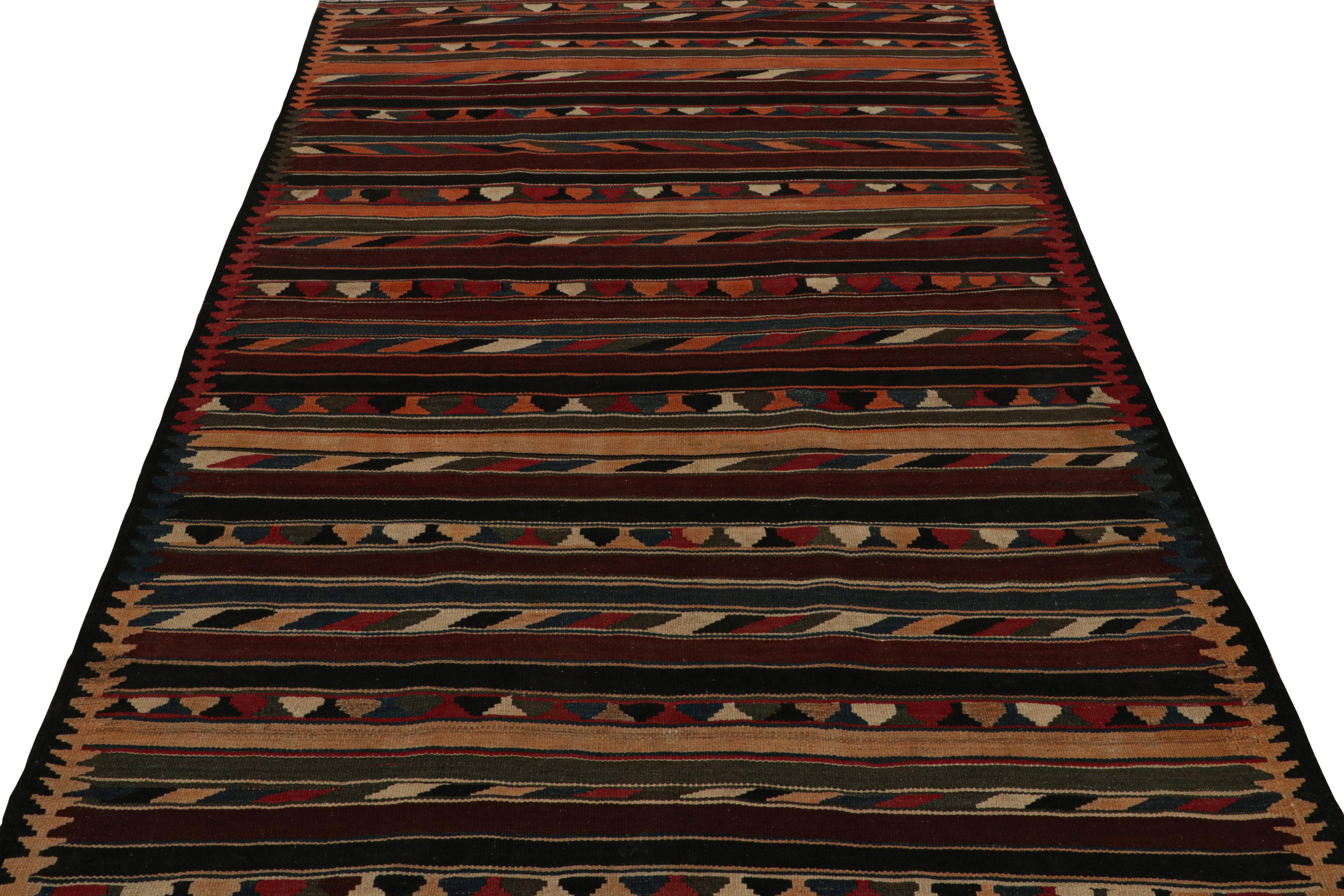 Hand-Woven Vintage Afghan Tribal Kilim in Colorful Geometric Patterns, from Rug & Kilim For Sale