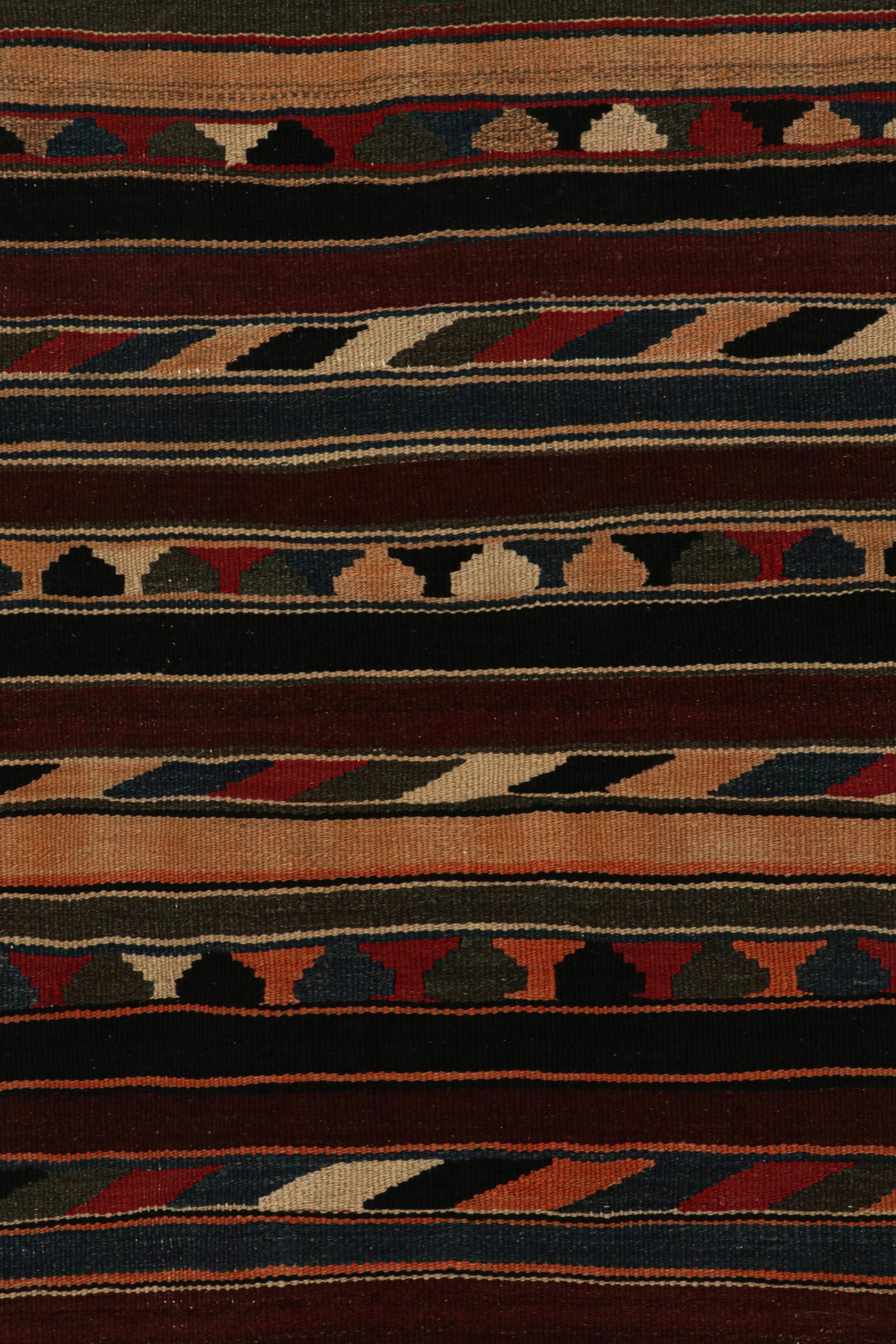 Wool Vintage Afghan Tribal Kilim in Colorful Geometric Patterns, from Rug & Kilim For Sale