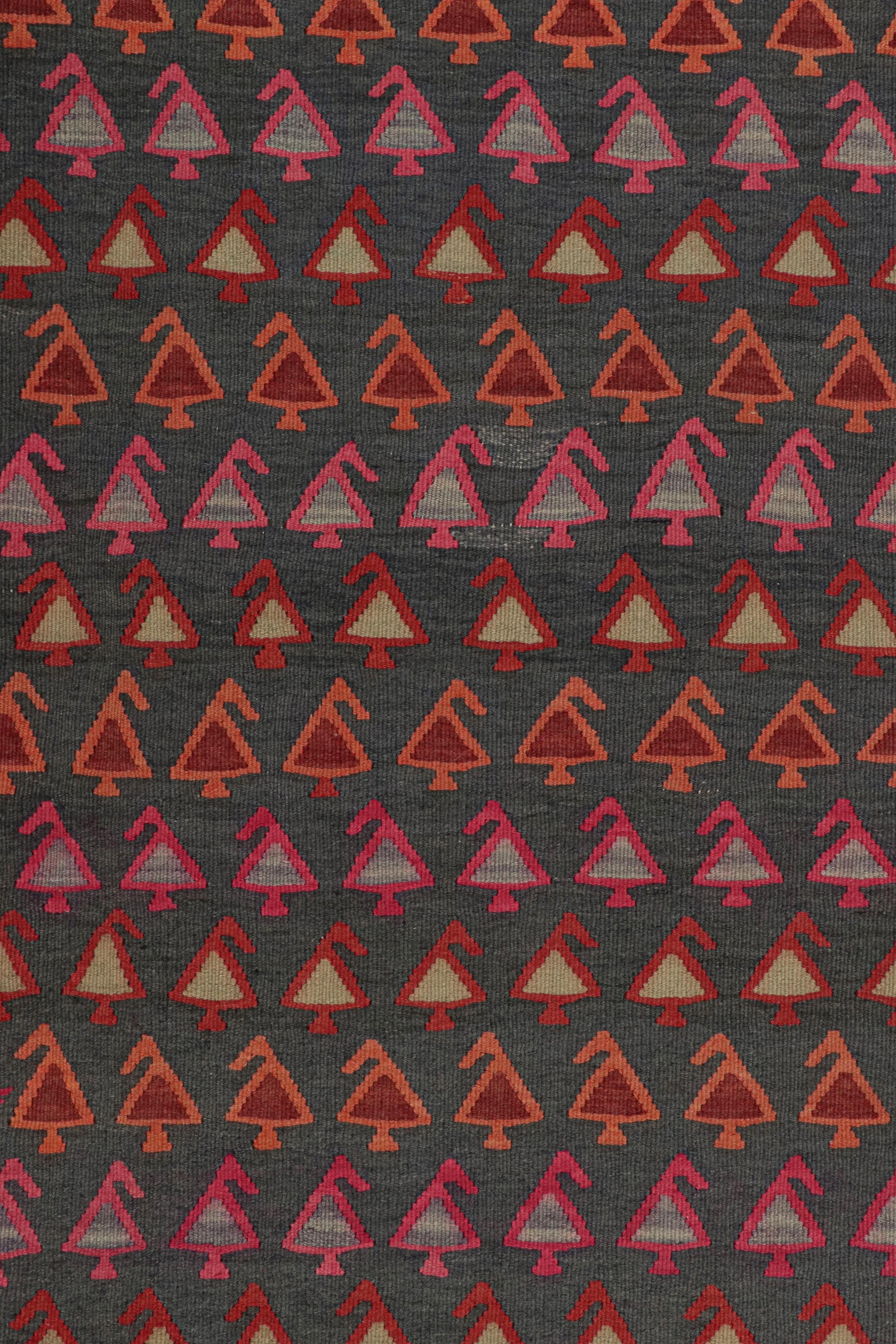 Wool Vintage Afghan Tribal Kilim in Polychromatic Geometric Patterns by Rug & Kilim For Sale
