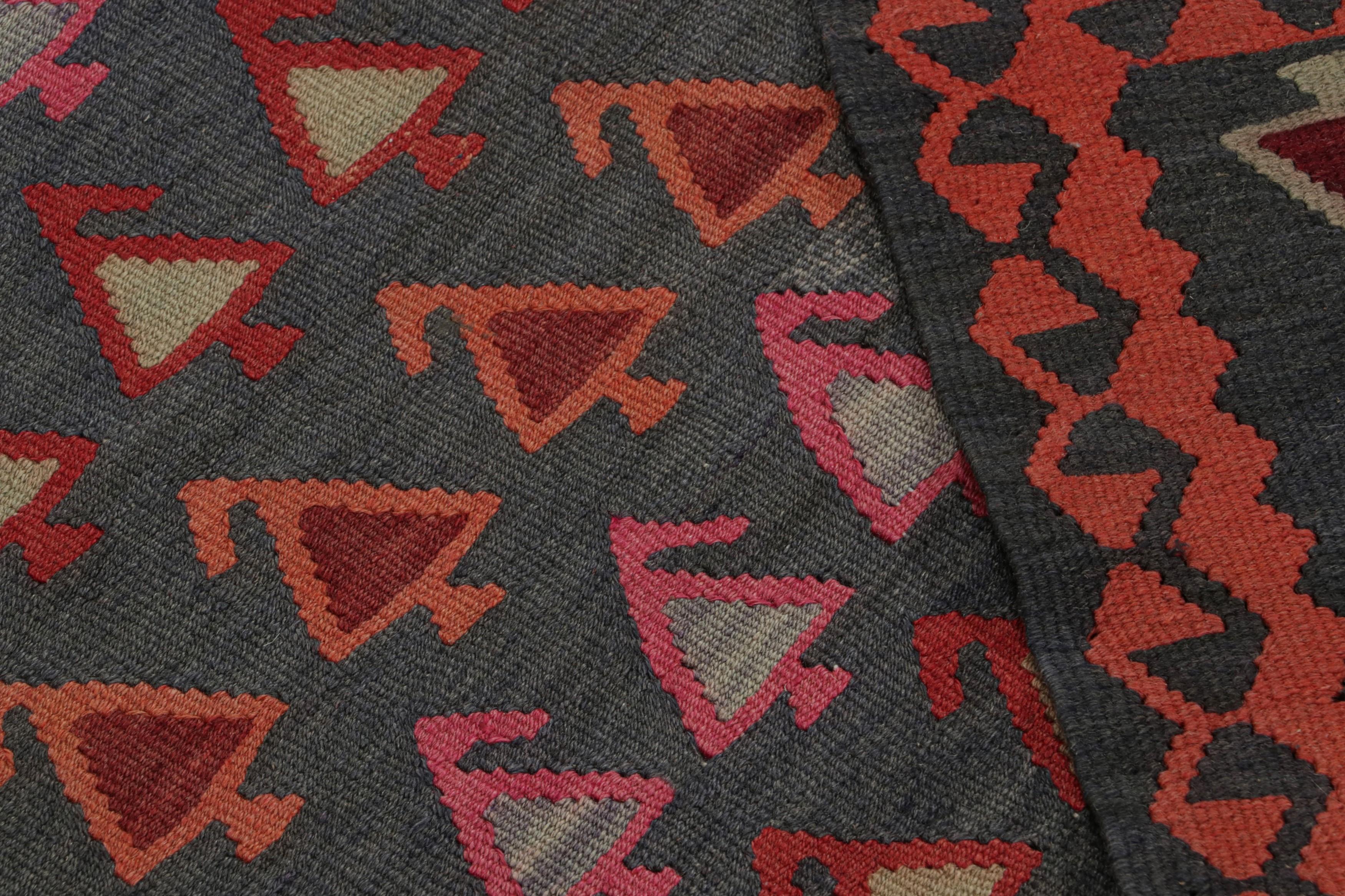 Vintage Afghan Tribal Kilim in Polychromatic Geometric Patterns by Rug & Kilim For Sale 1