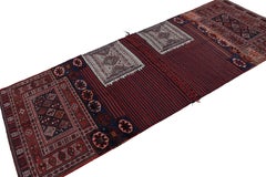 Vintage Afghan Tribal Kilim in Red, with Geometric Patterns