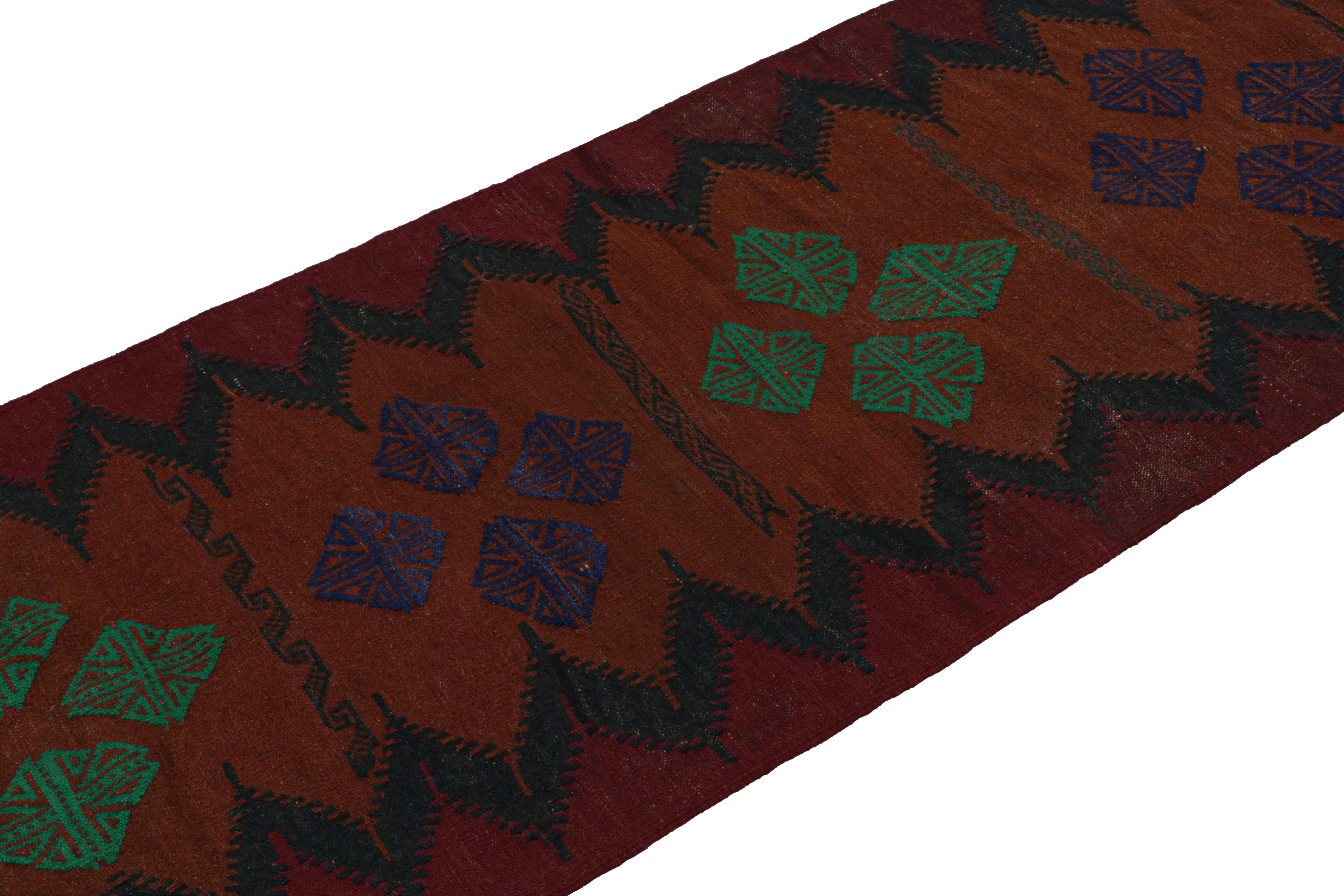 Vintage Afghan Tribal Kilim in Rust Tones Geometrische Muster, von Rug & Kilim (Handgeknüpft) im Angebot