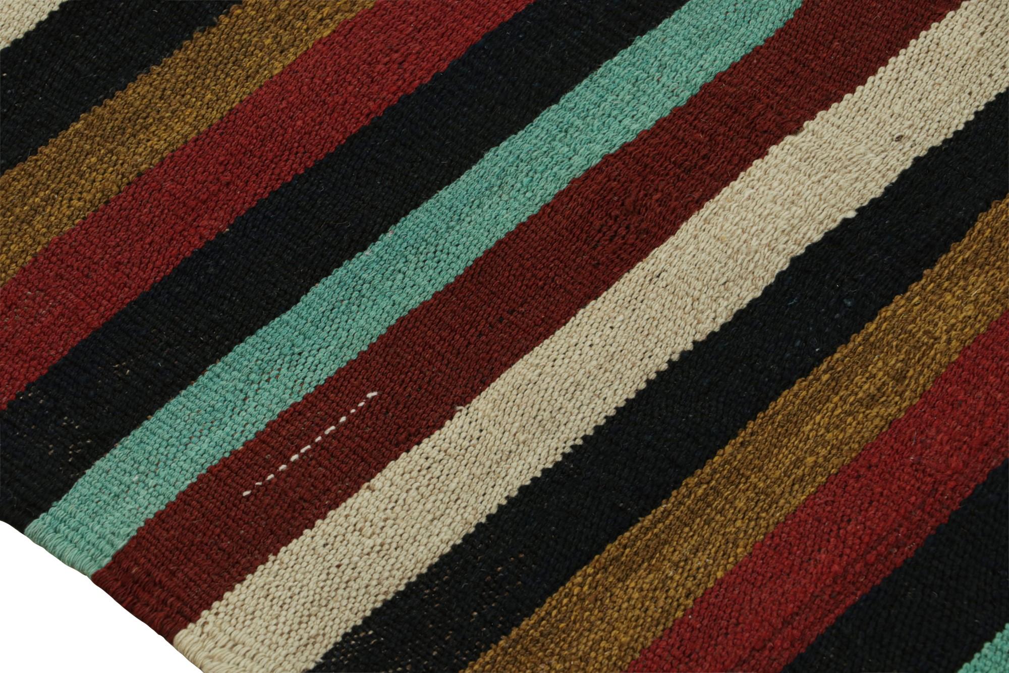 Mid-20th Century Vintage Afghan Tribal Kilim Rug with Colorful Stripes, from Rug & Kilim  For Sale
