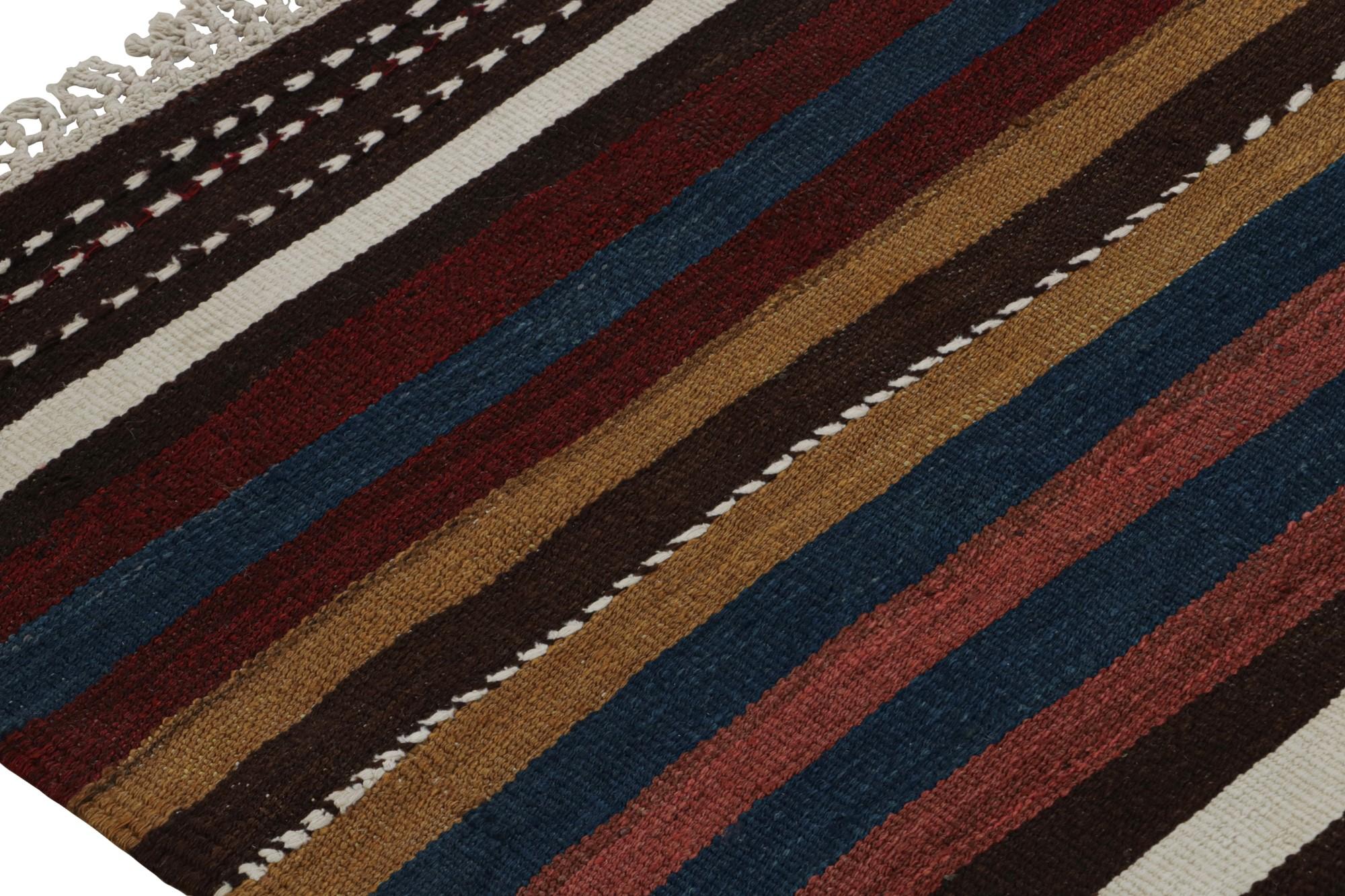 Mid-20th Century Vintage Afghan Tribal Kilim Rug with Colorful Stripes, from Rug & Kilim  For Sale