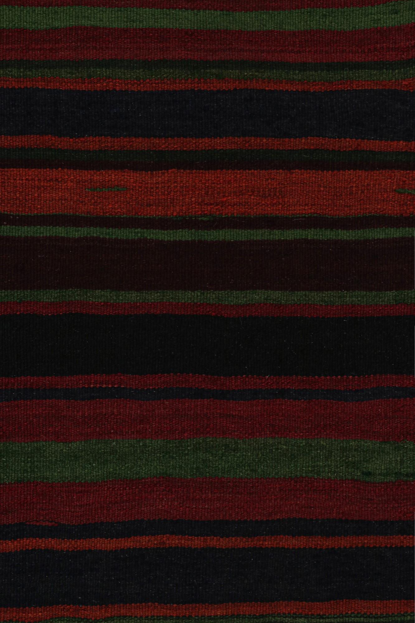 Wool Vintage Afghan Tribal Kilim Rug with Colorful Stripes, from Rug & Kilim  For Sale