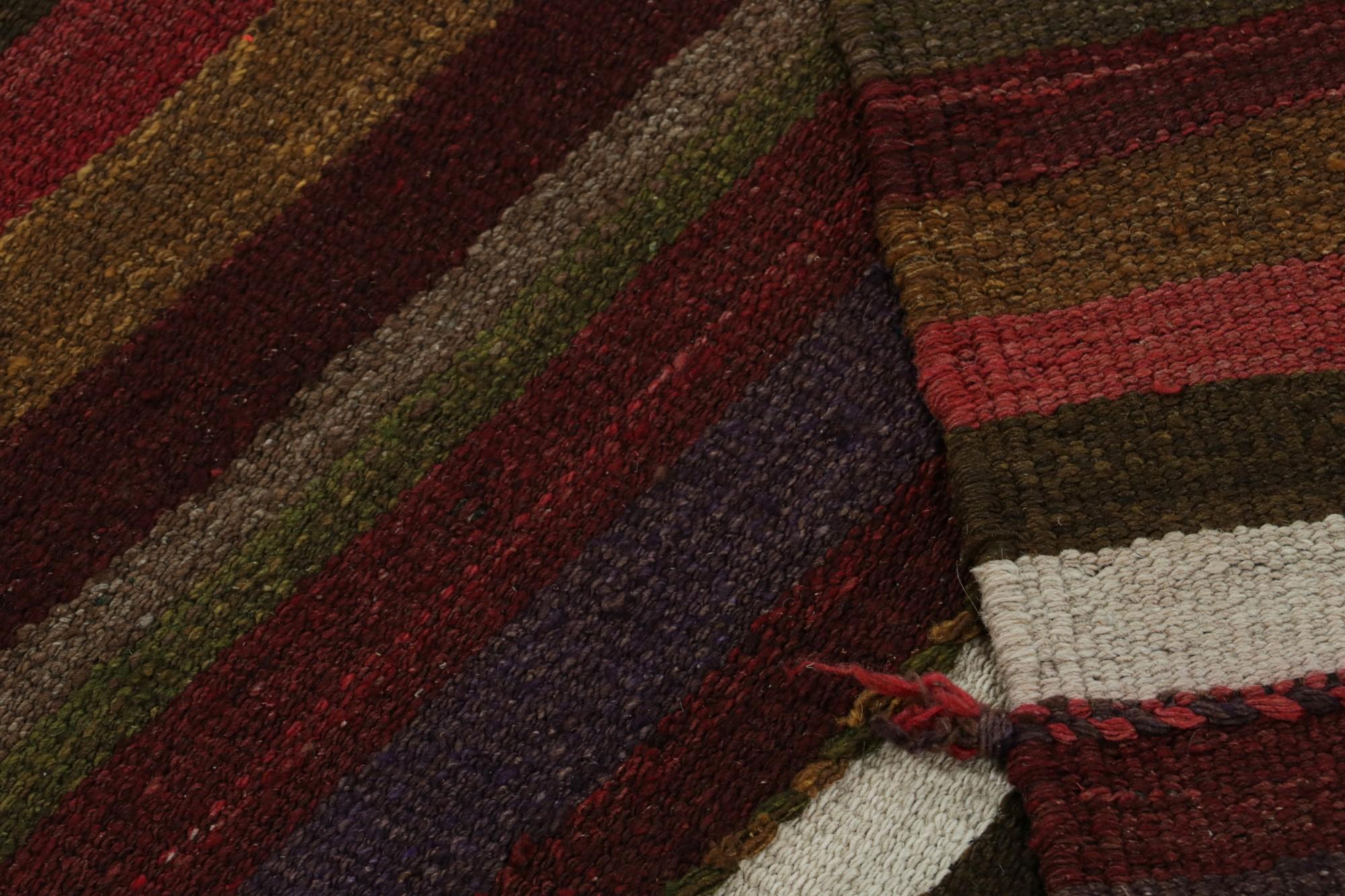 Vintage Afghan Tribal Kilim Rug with Colorful Stripes, from Rug & Kilim For Sale 1